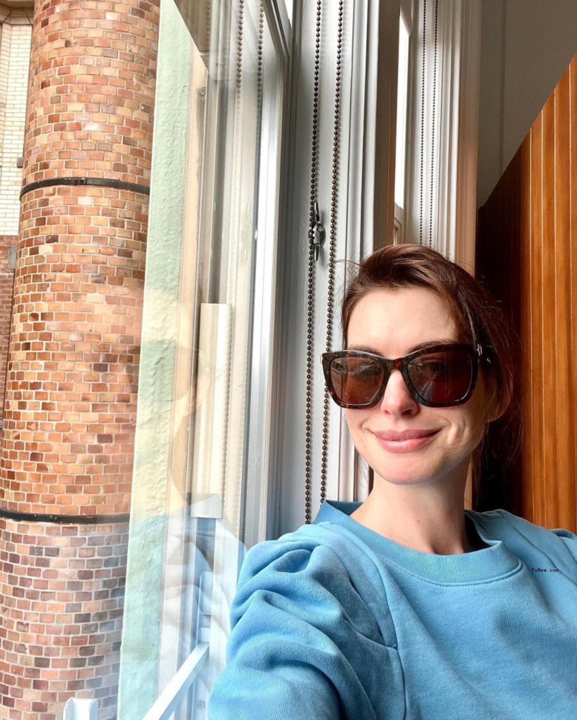 Anne Hathaway in a selfie. 