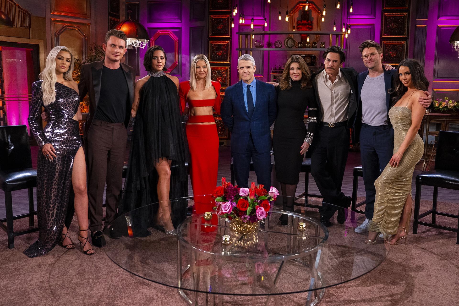 Lala Kent, James Kennedy, Katie Maloney, Ariana Madix, Andy Cohen, Lisa Vanderpump, Tom Sandoval, Tom Schwartz and Scheana Shay