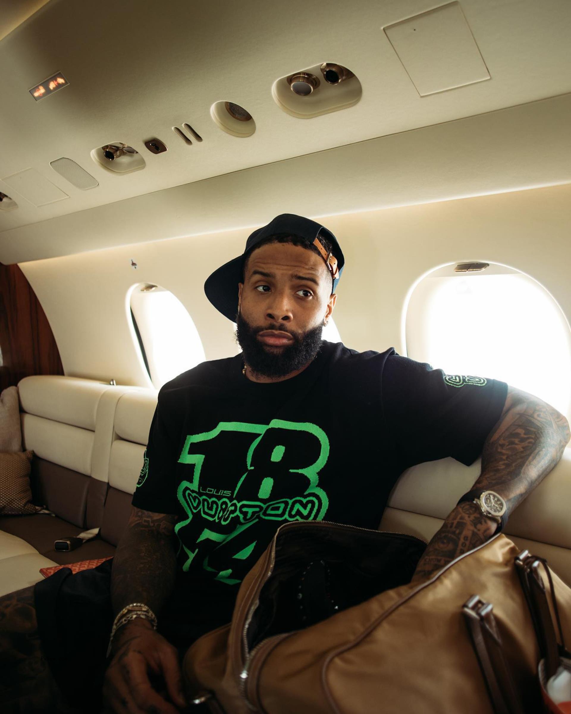Odell Beckham Jr on a plane