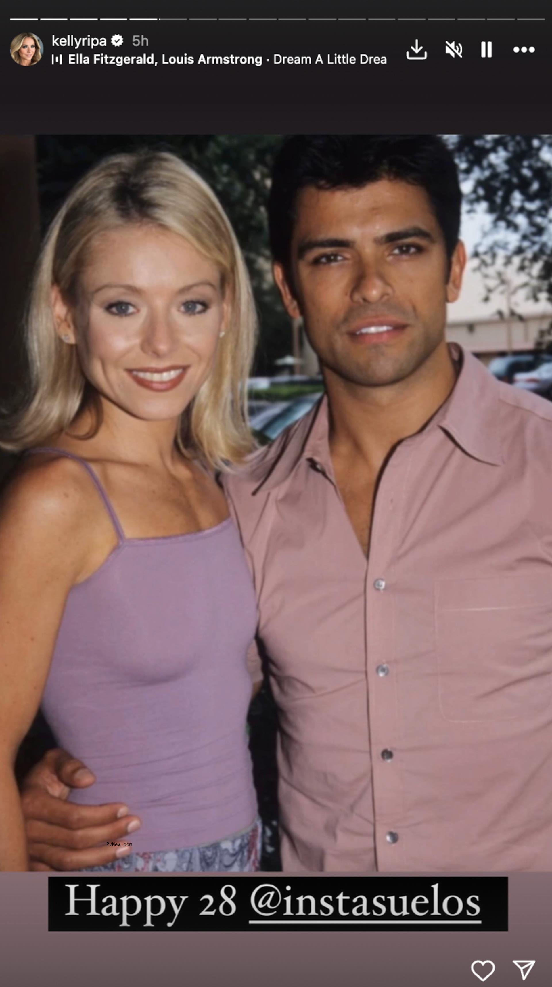 A throwback photo of Kelly Ripa and Mark Co<i></i>nsuelos 