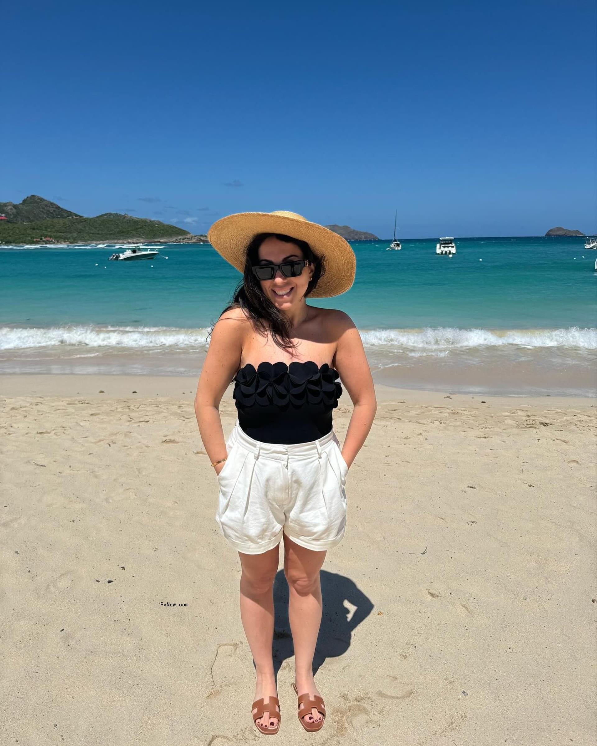 Claudia Oshry on the beach. 