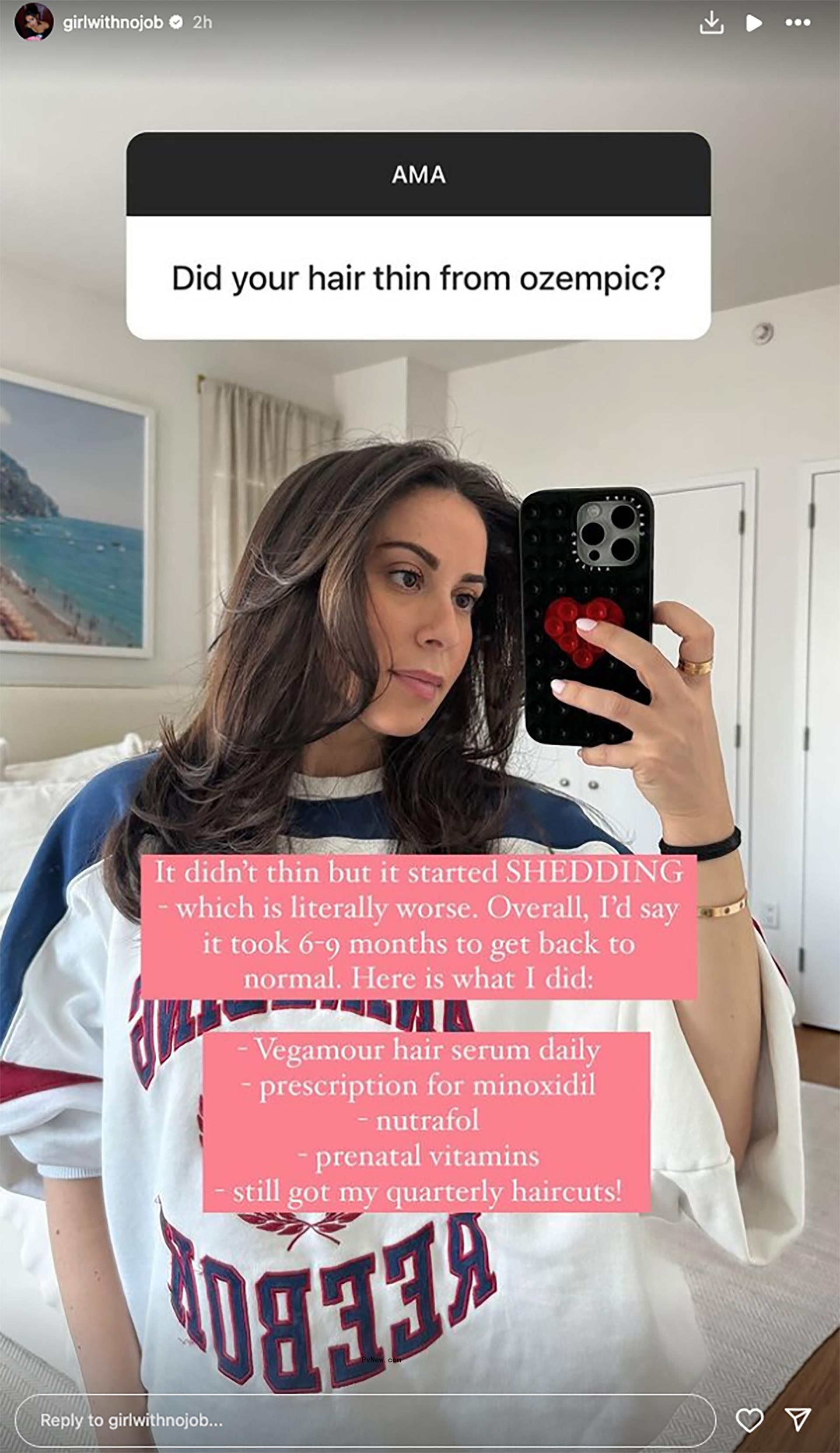 Claudia Oshry answering a Q&A. 