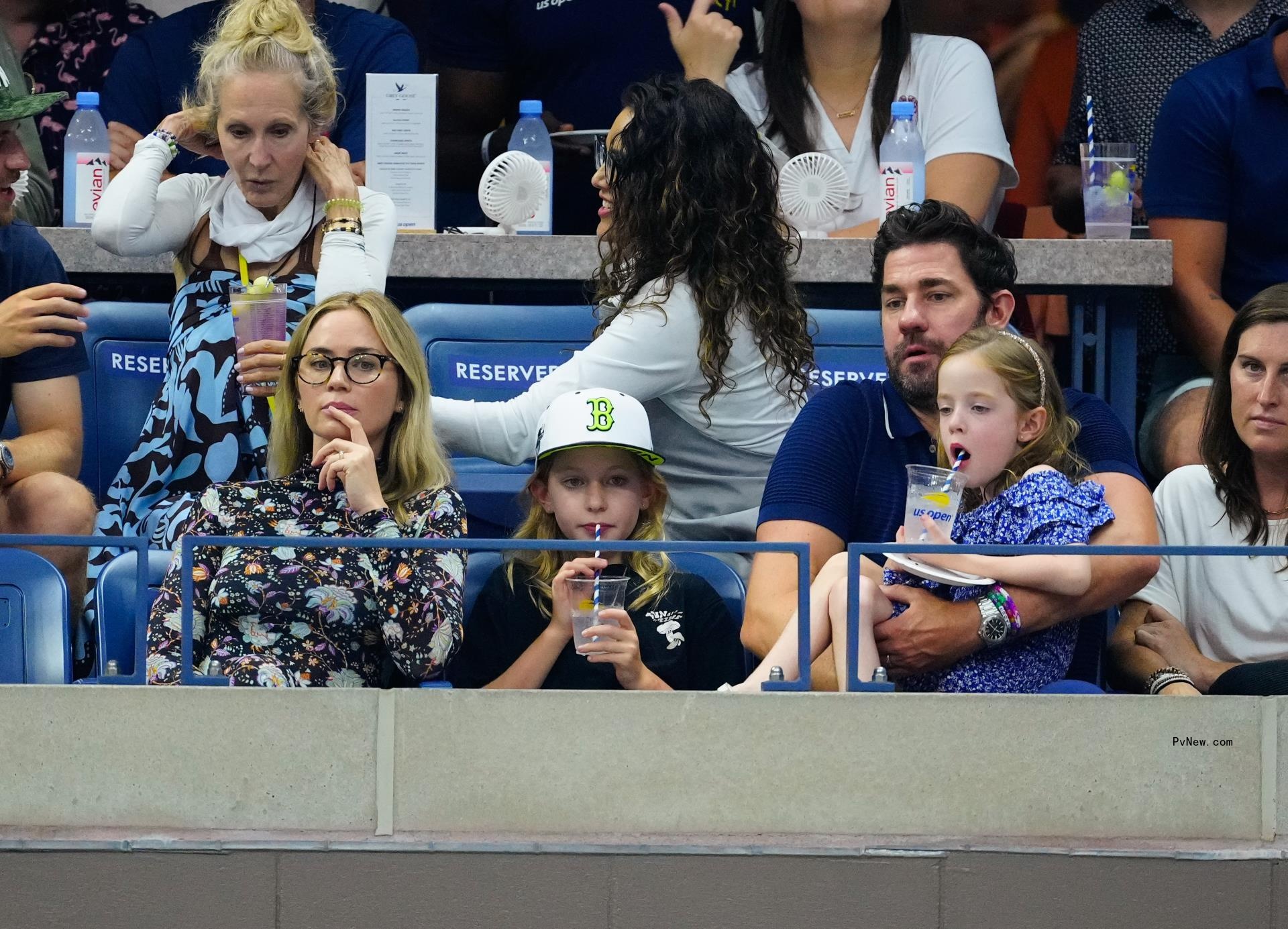 Emily Blunt and John Krasinski with their kids Hazel and Violet.