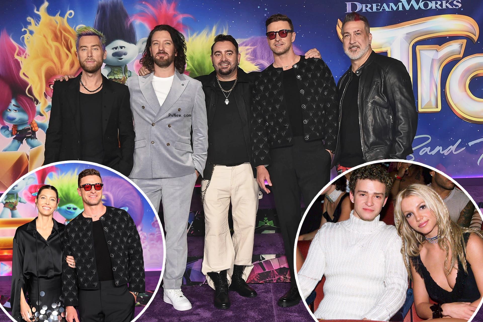 Justin Timberlake all smiles as he joins *NSYNC bandmates at 'Trolls' premiere after Britney Spears' memoir
