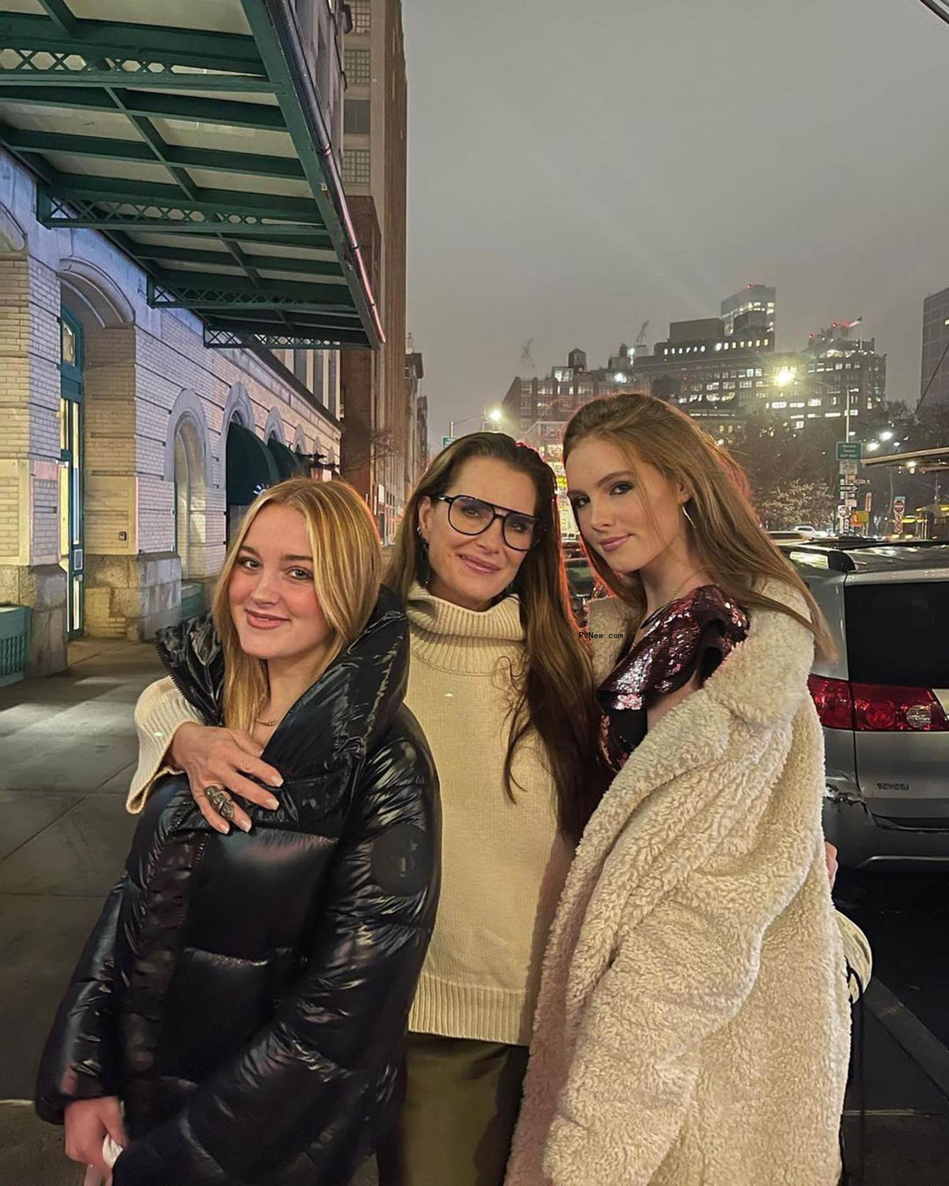 Brooke Shields and her daughters.