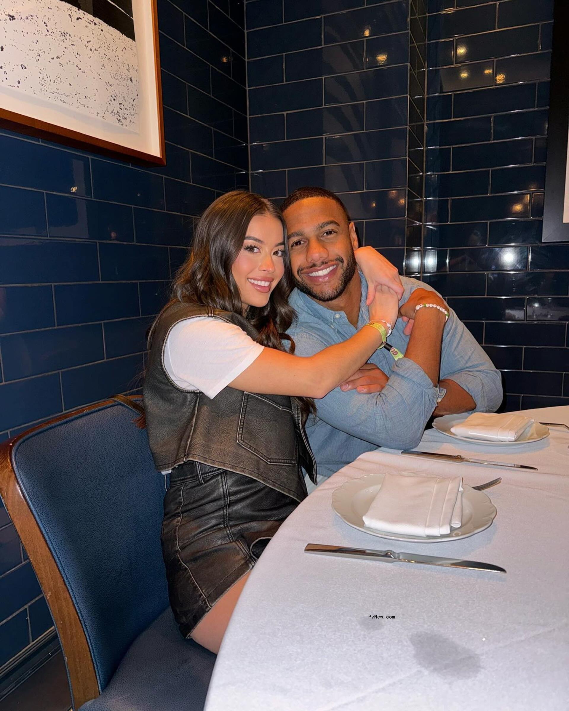 Natalie Cortes and Amir Lancaster out to eat.