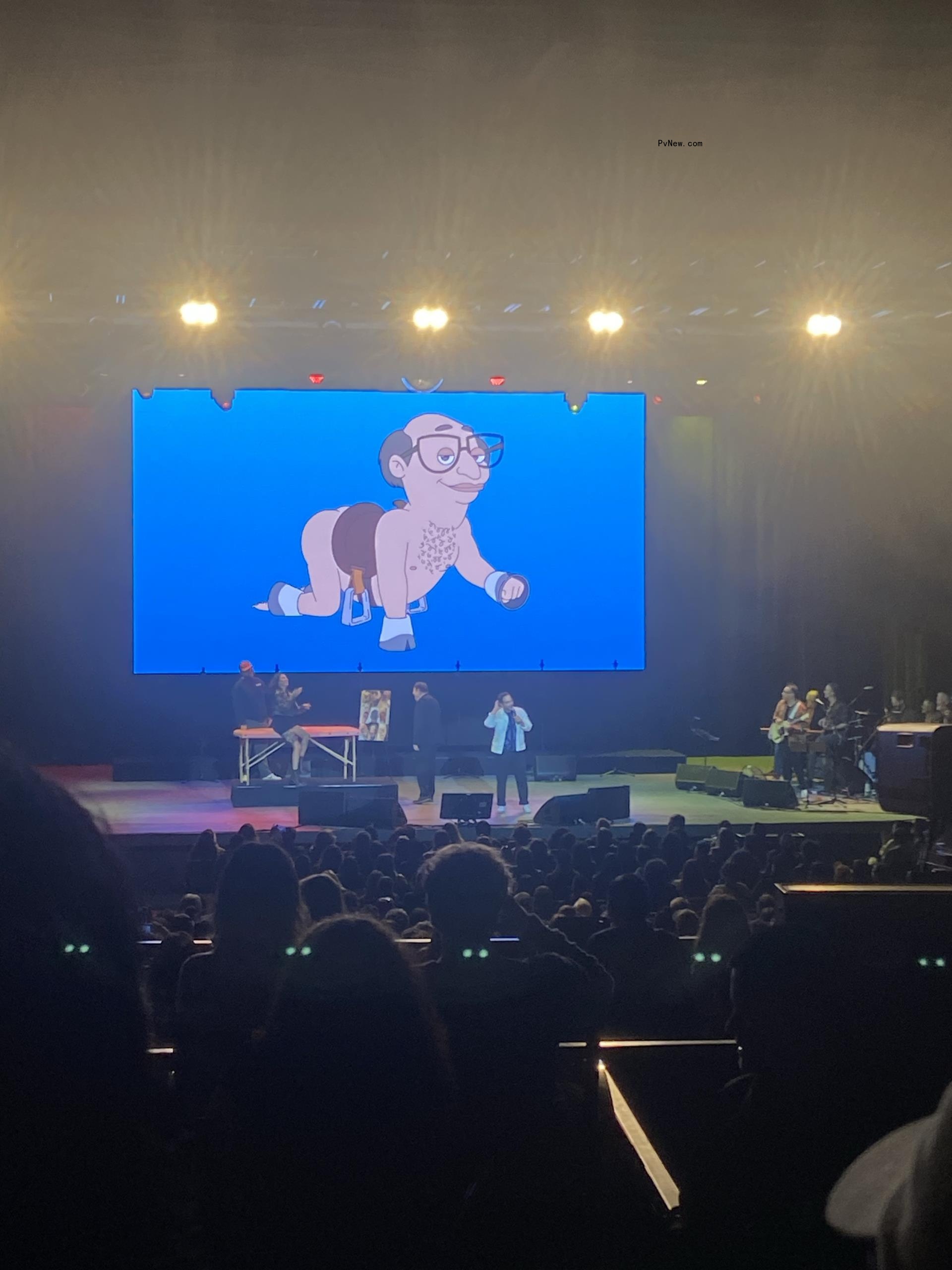 Nick Kroll with Richard Kind and Becca Calb at Netflix Is A Joke Festival.