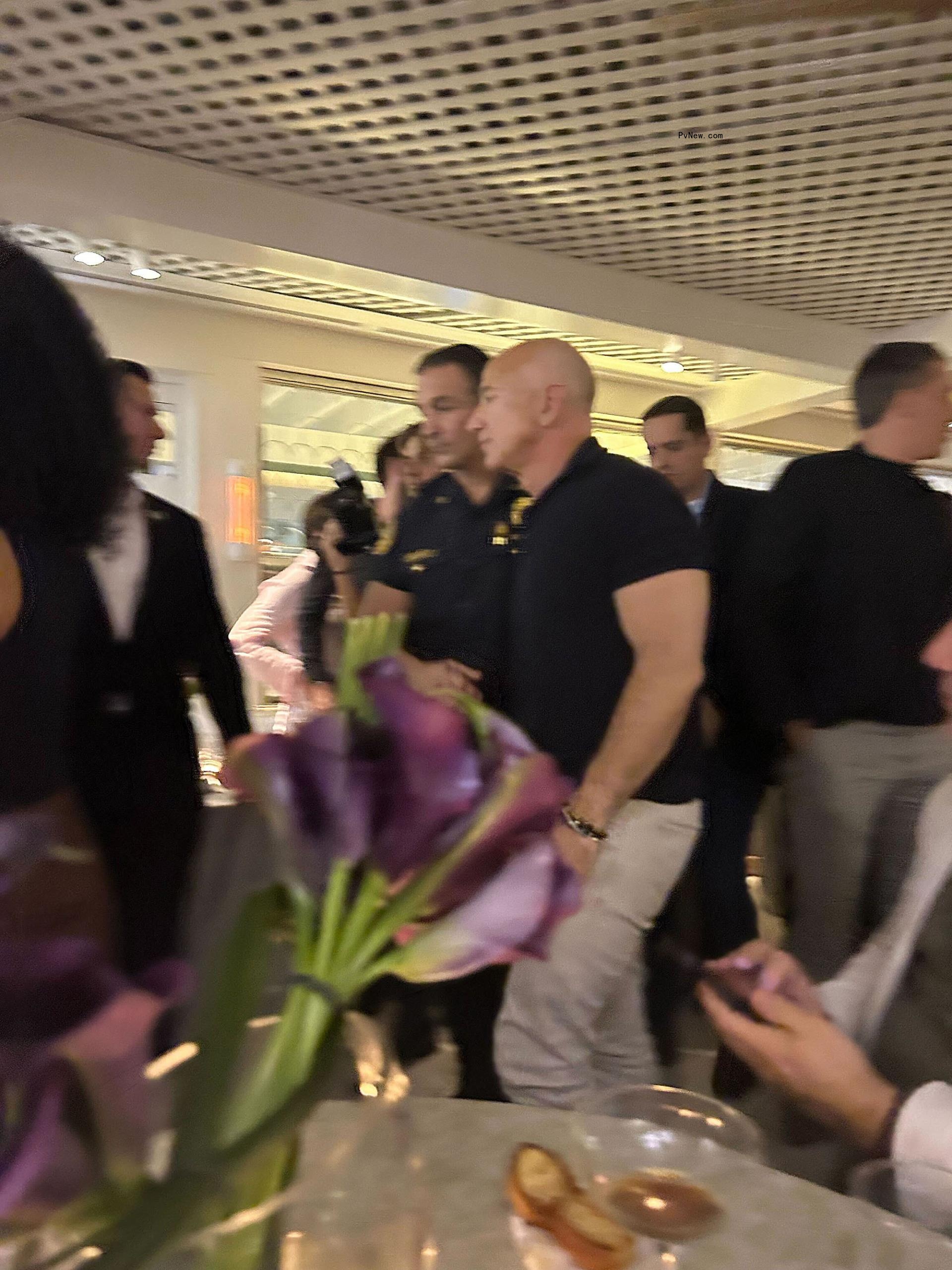 Jeff Bezos leaving a party.