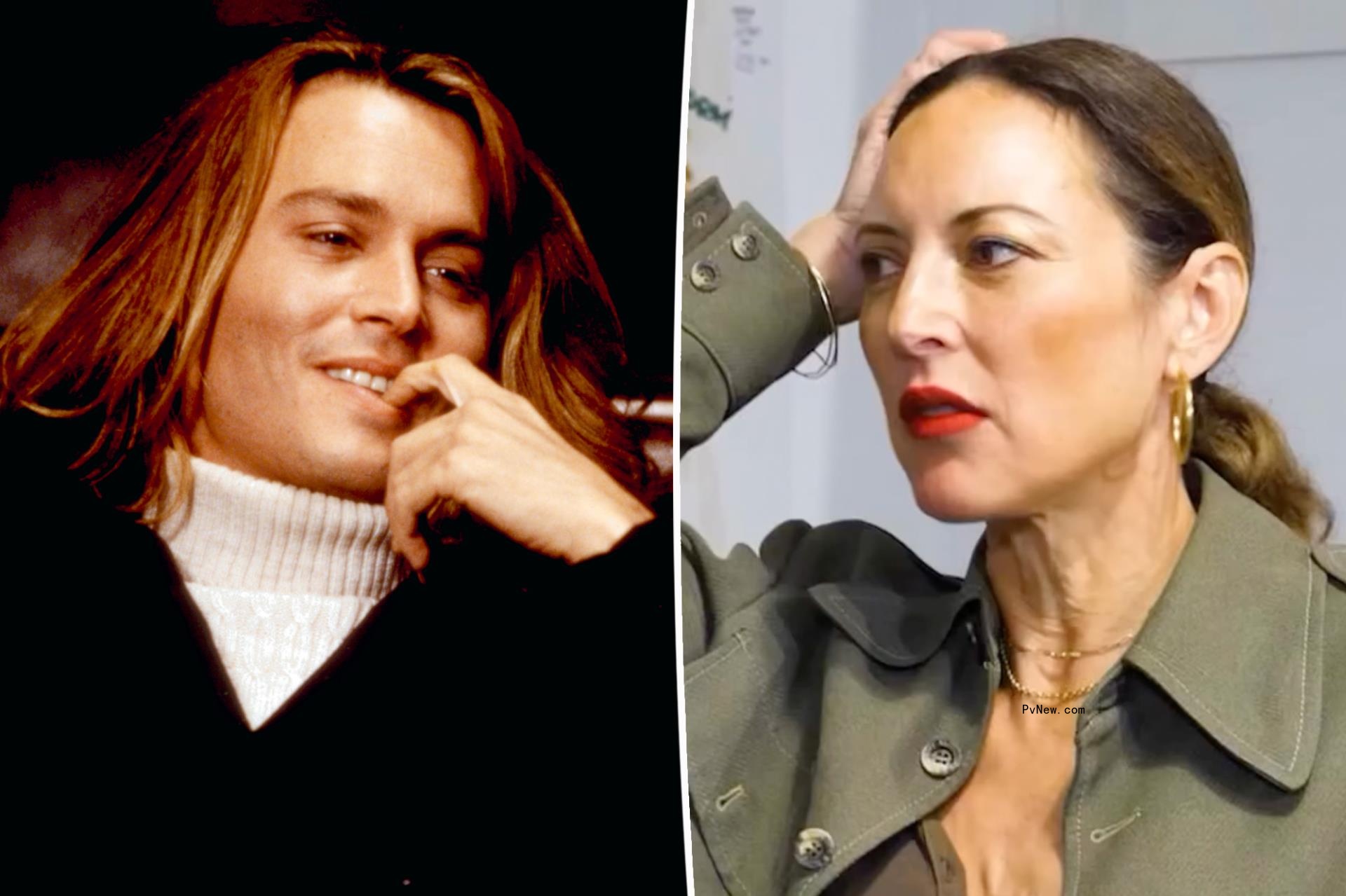 Lola Glaudini split image with Johnny Depp.