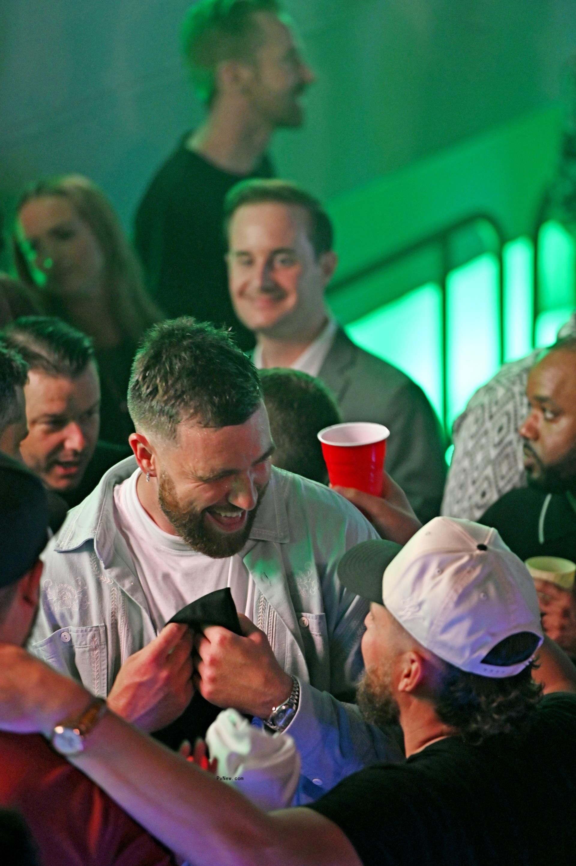 Travis Kelce partying.