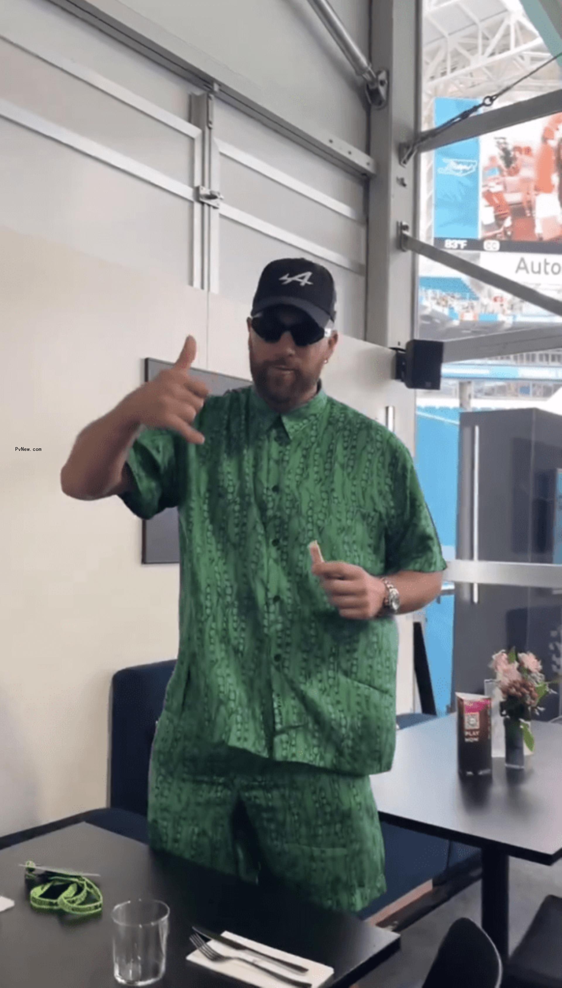 Travis Kelce at the Miami Grand Prix.
