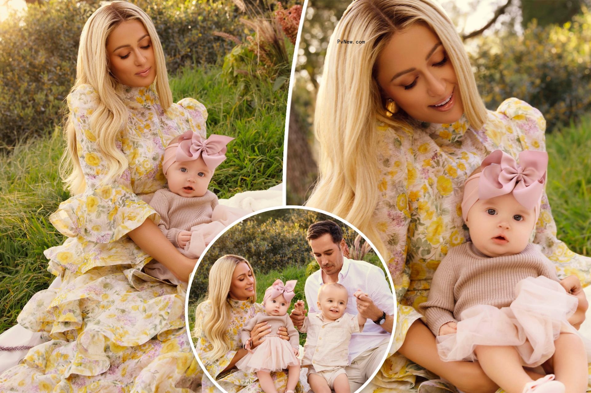 Paris Hilton and Carter Reum with daughter London.