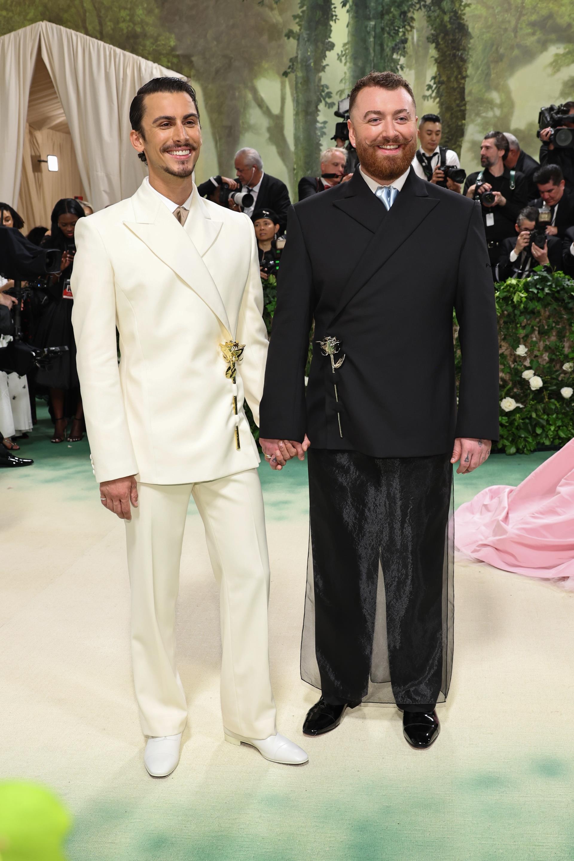 Christian Cowan and Sam Smith on the Met Gala red carpet.