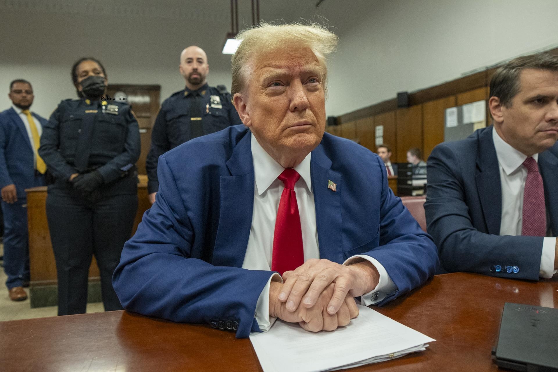 Do<i></i>nald Trump in court.