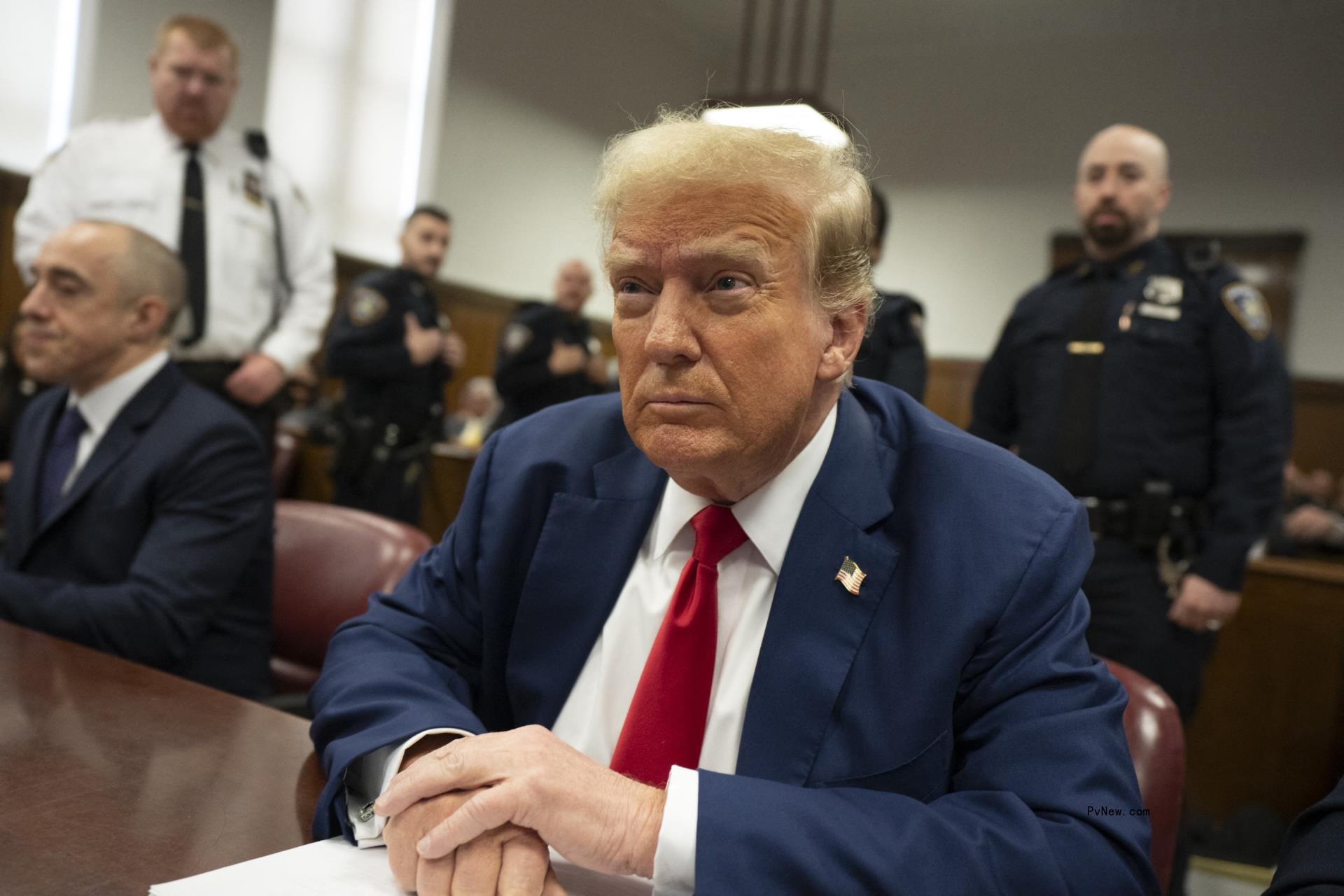 Do<i></i>nald Trump in court.