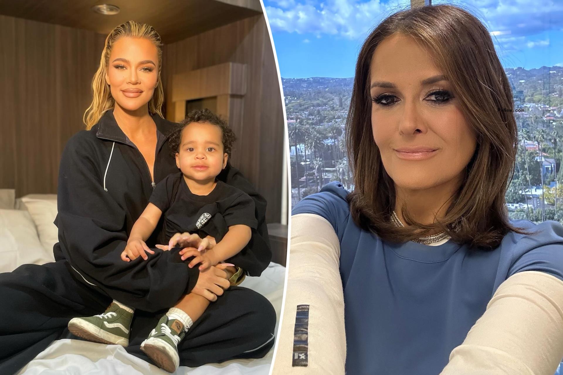 A split photo of Khloe Kardashian and Tatum and a selfie of Dr. Thais Aliabadi
