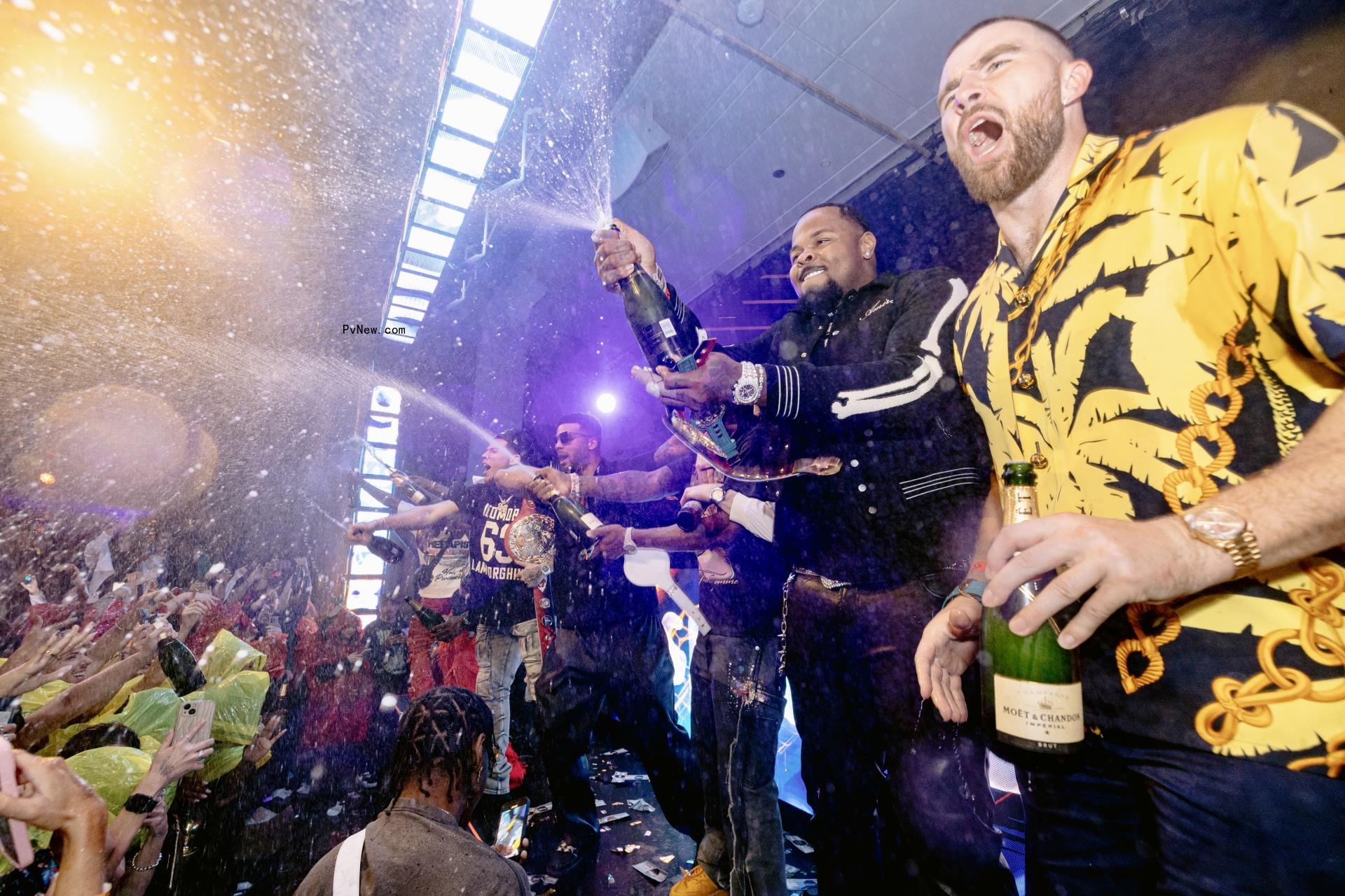 Travis Kelce partying.