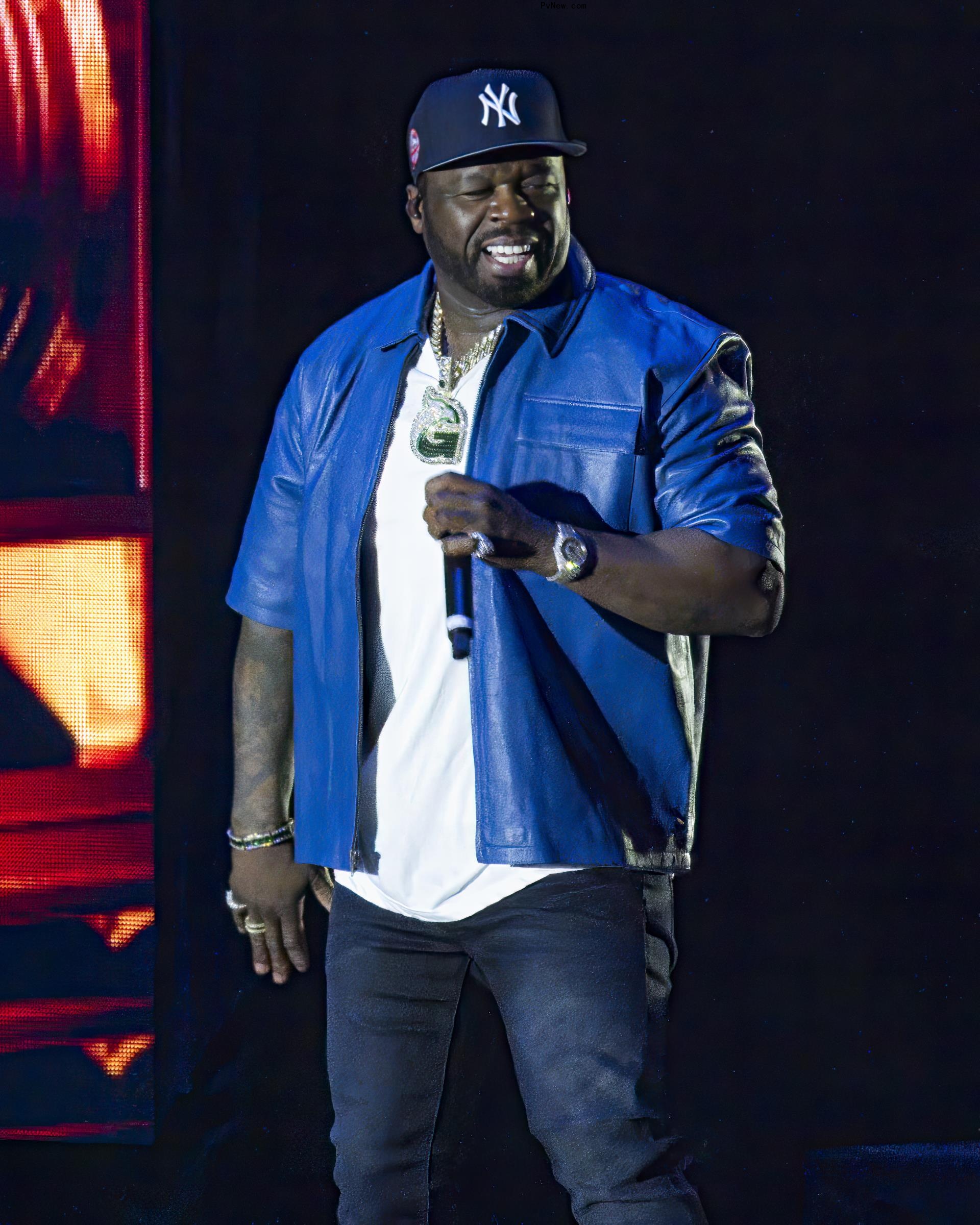 50 Cent performing at the 2024 Dreamville Music Festival.