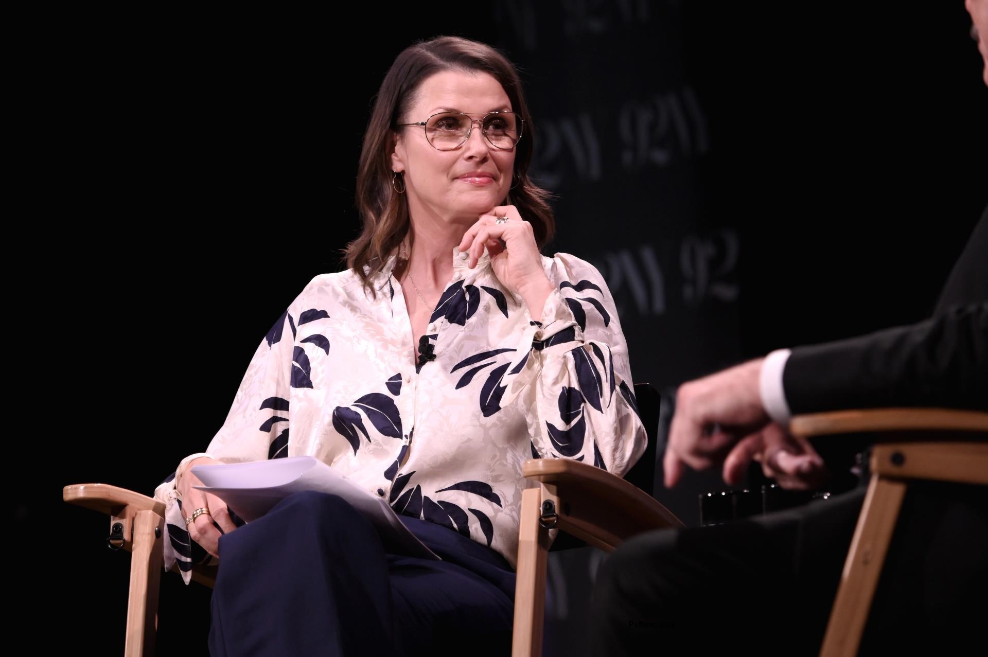 Bridget Moynahan at a book discussion.