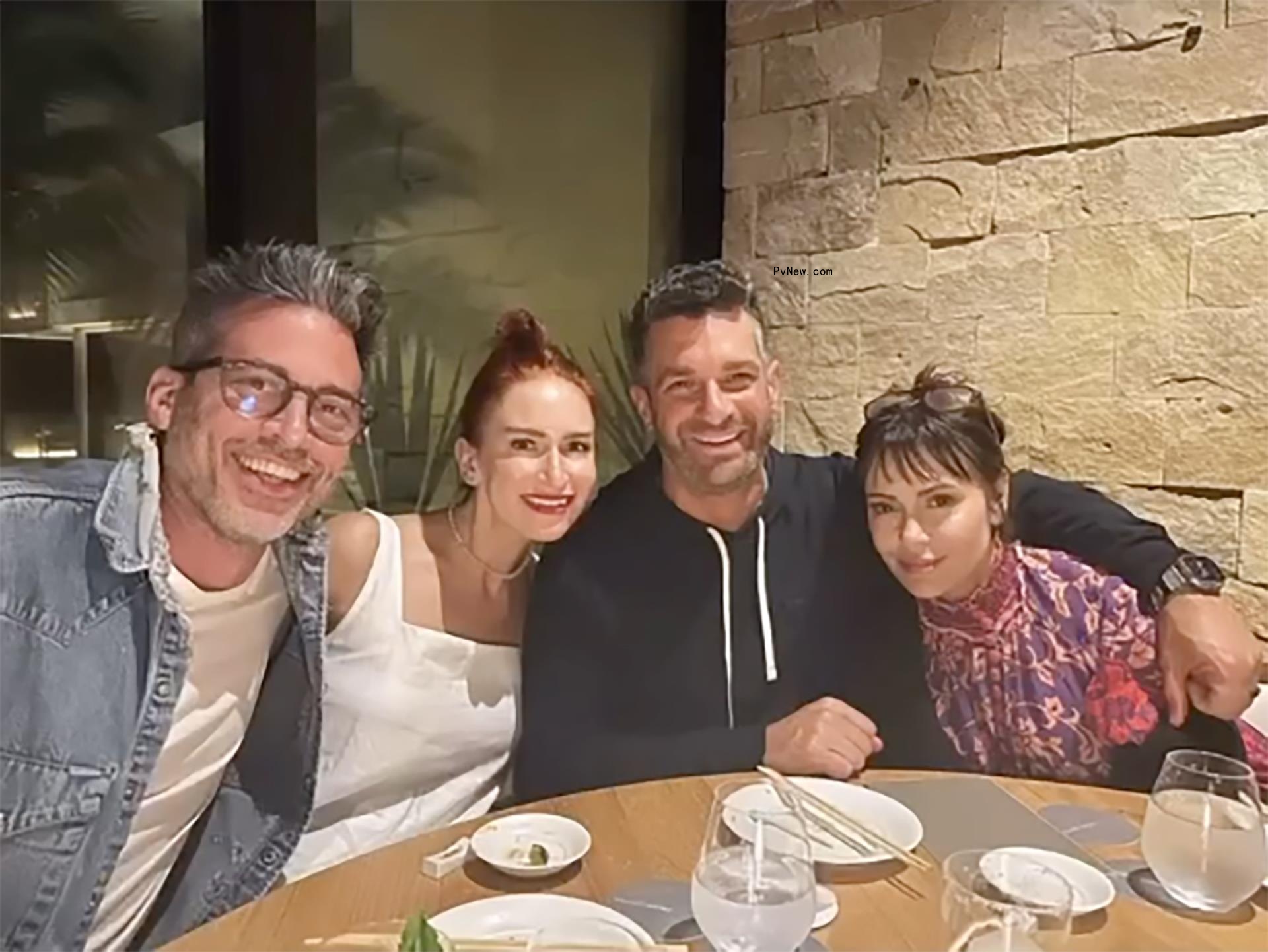 Alyssa Milano with friends at Nobu Los Cabos Residences.