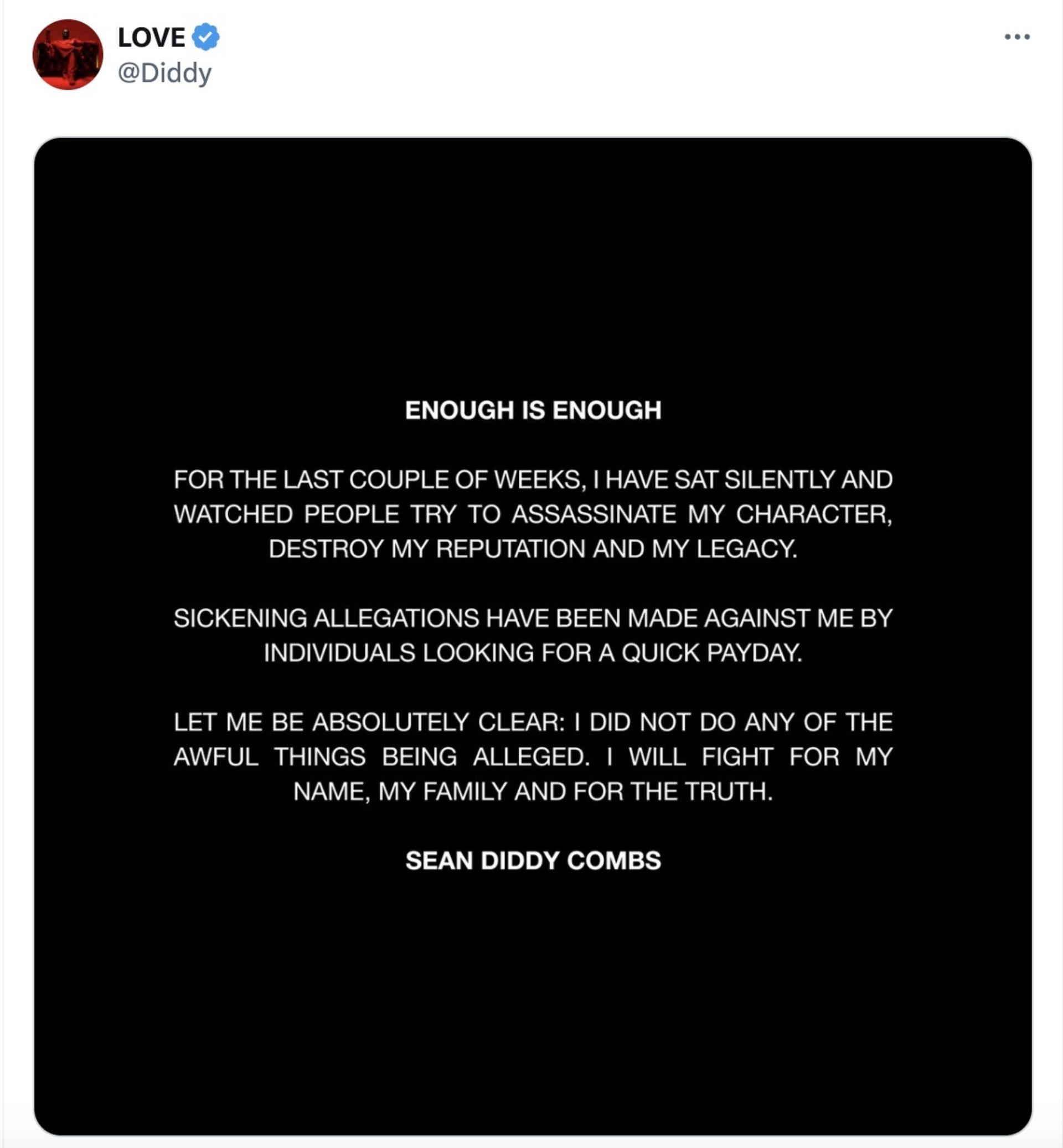 Sean ‘Diddy’ Combs Admits to Assaulting Cassie in 2016 Video: ‘I Was F—ed Up’