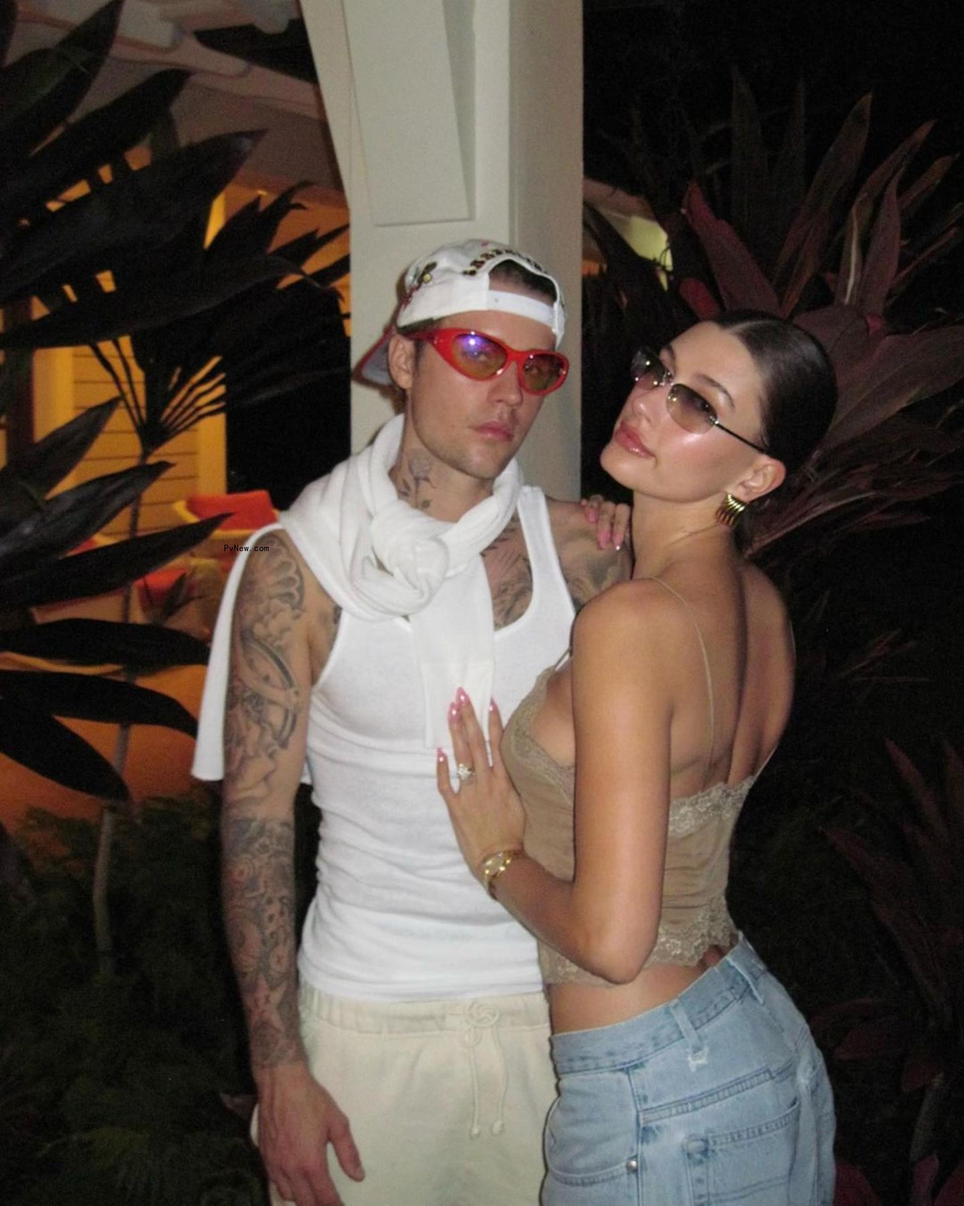 Justin and Hailey Bieber.