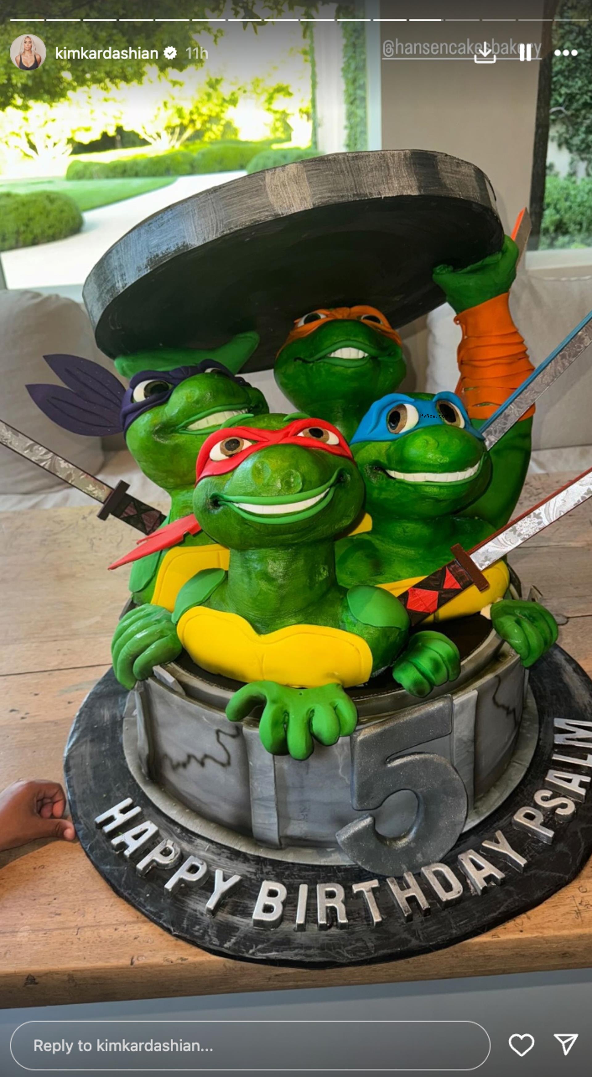 Psalm West's ninja turtle cake.
