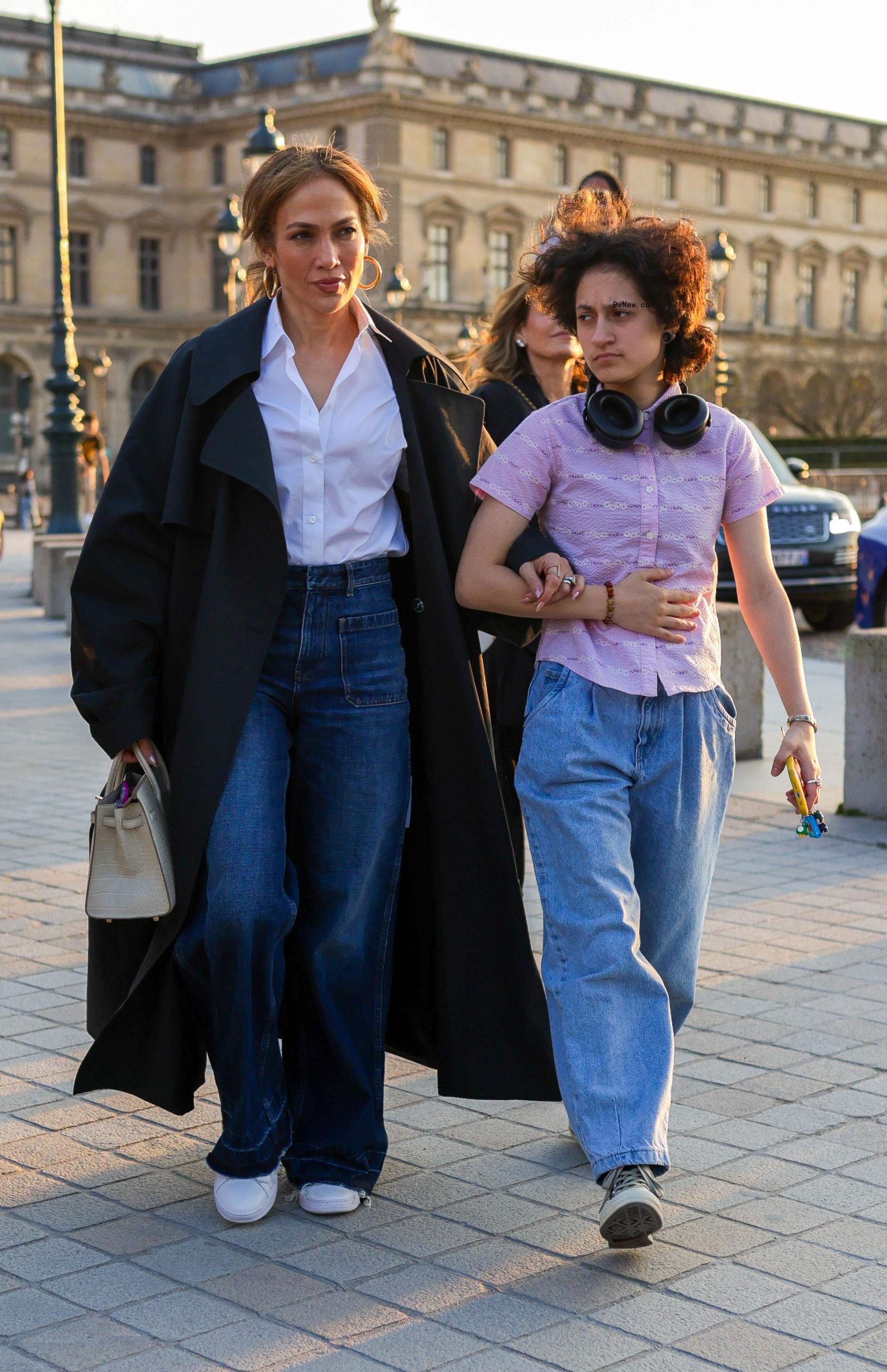 Jennifer Lopez and Emme at the Louvre in Paris. 