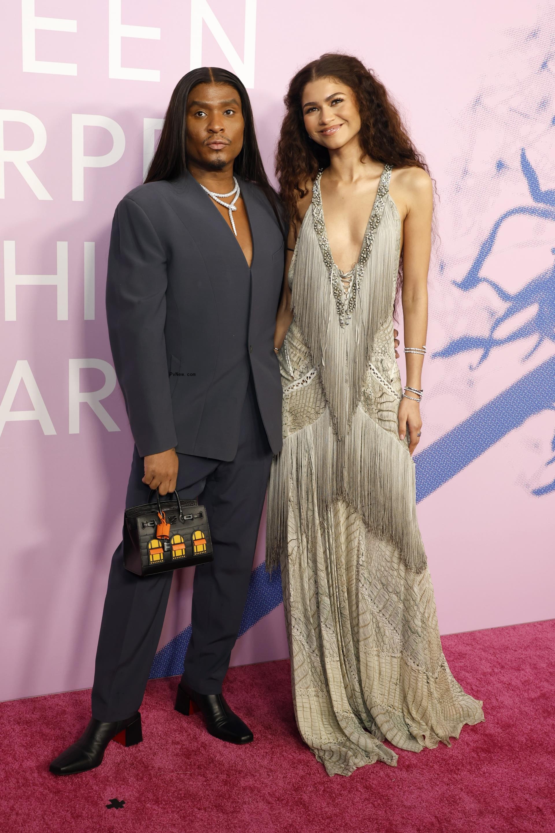 Law Roach and Zendaya attend the 2024 Green Carpet Fashion Awards.
