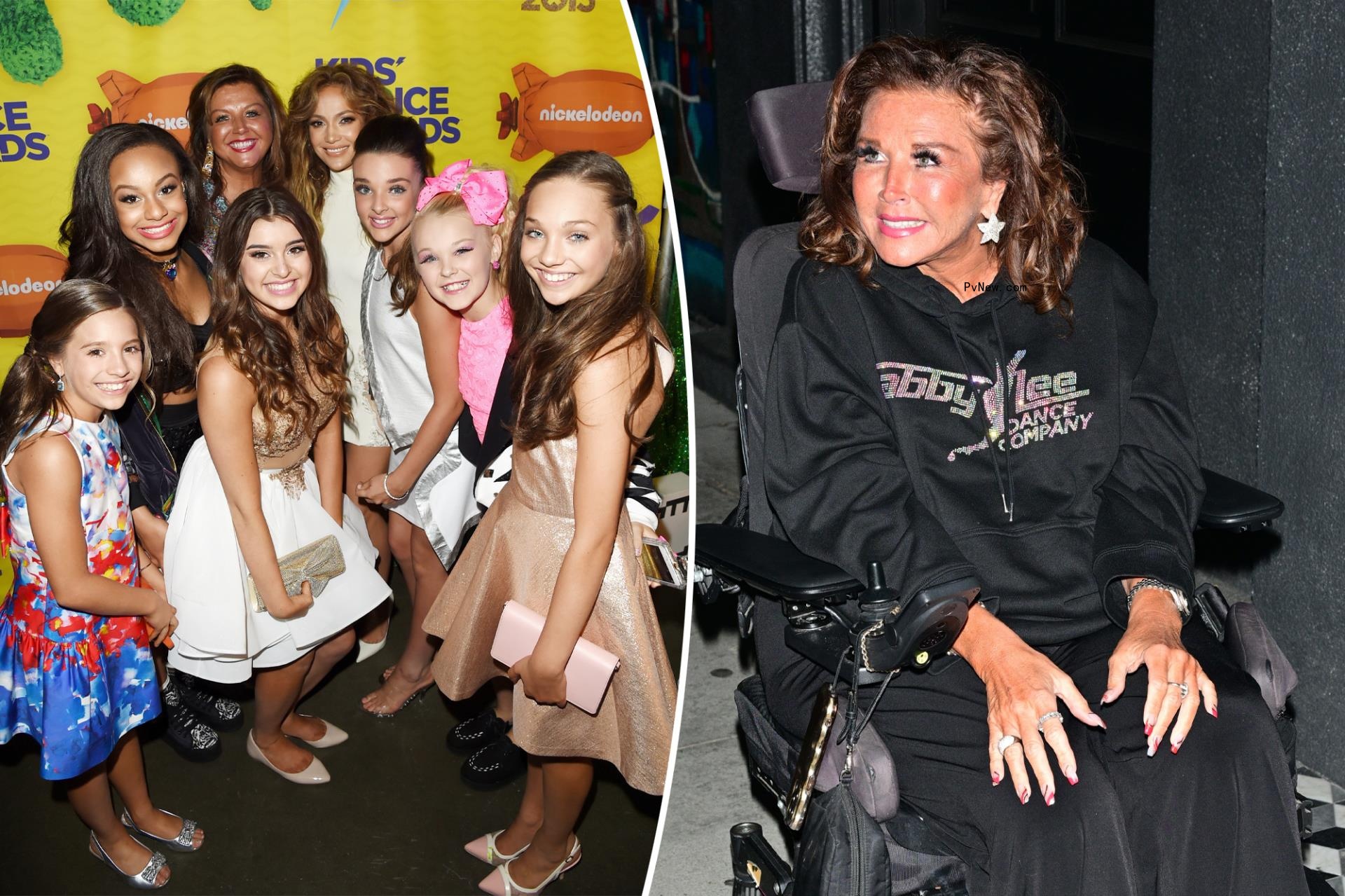 Abby Lee Miller split image with old 