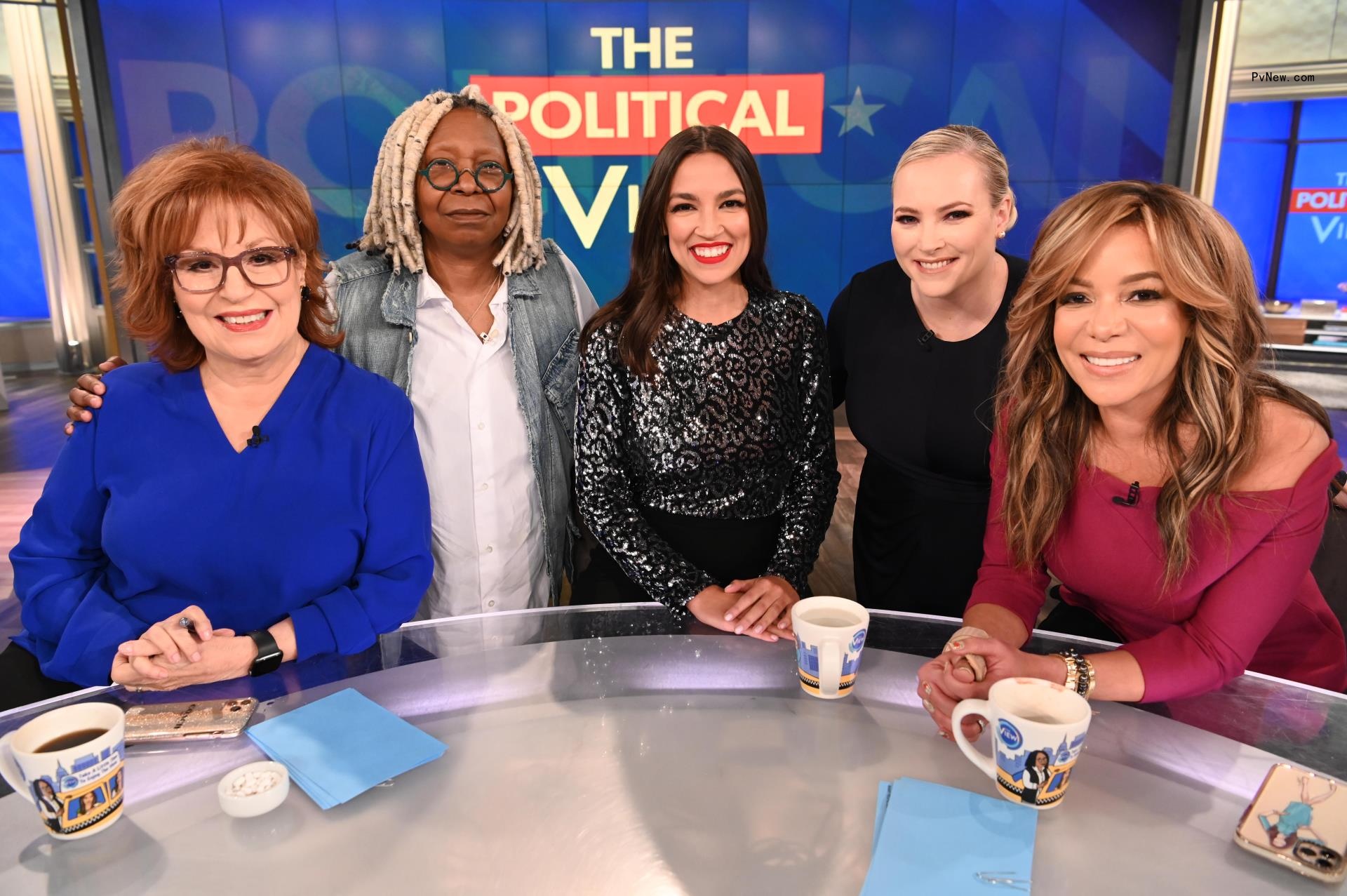 JOY BEHAR, WHOOPI GOLDBERG,  ALEXANDRIA OCASIO-CORTEZ, MEGHAN MCCAIN, SUNNY HOSTIN at 