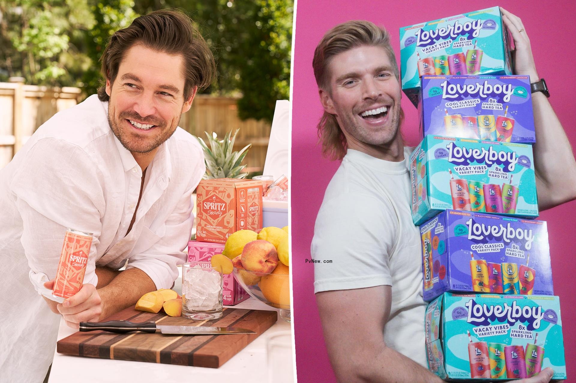 A split photo of Craig Co<i></i>nover with Spritz and Kyle Cooke with Loverboy