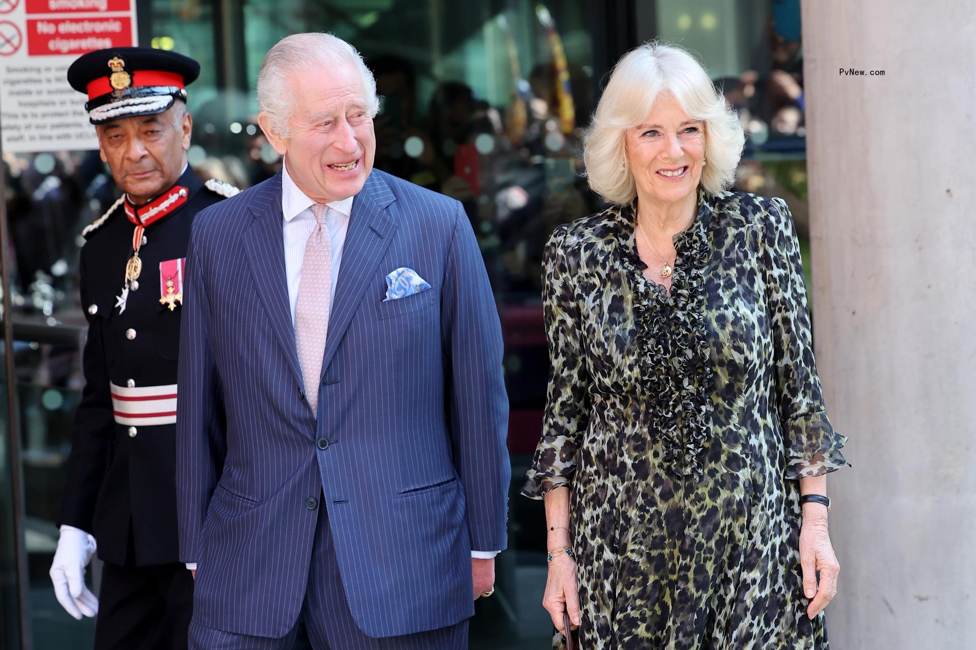 King CHarles and Queen Camilla walking
