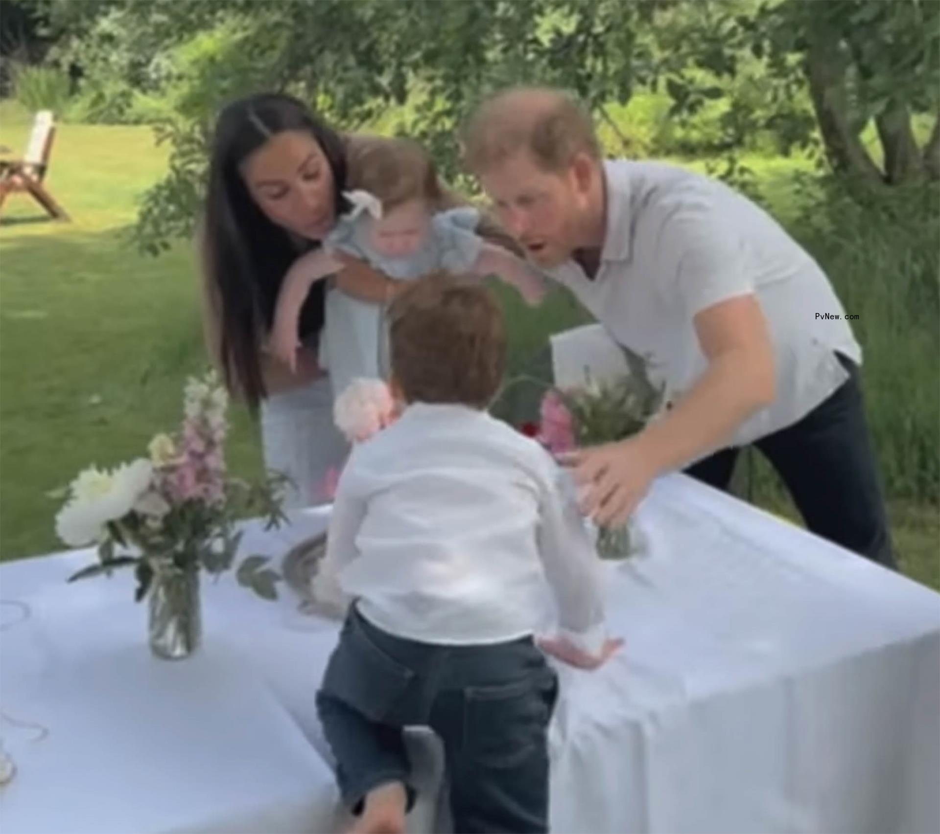 Meghan Markle, Prince Harry and their kids.