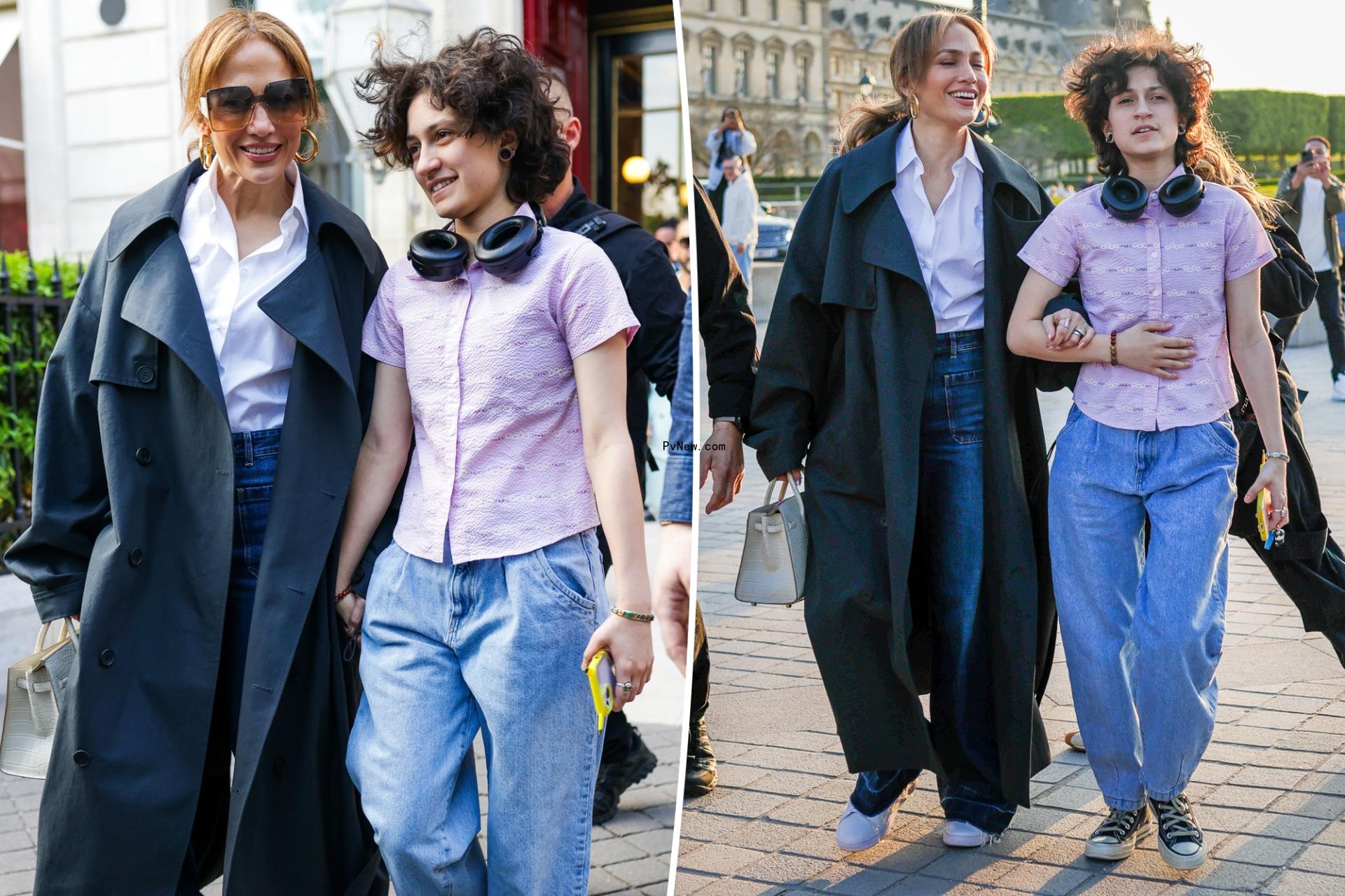 Jennifer Lopez and Emme at the Louvre Museum.