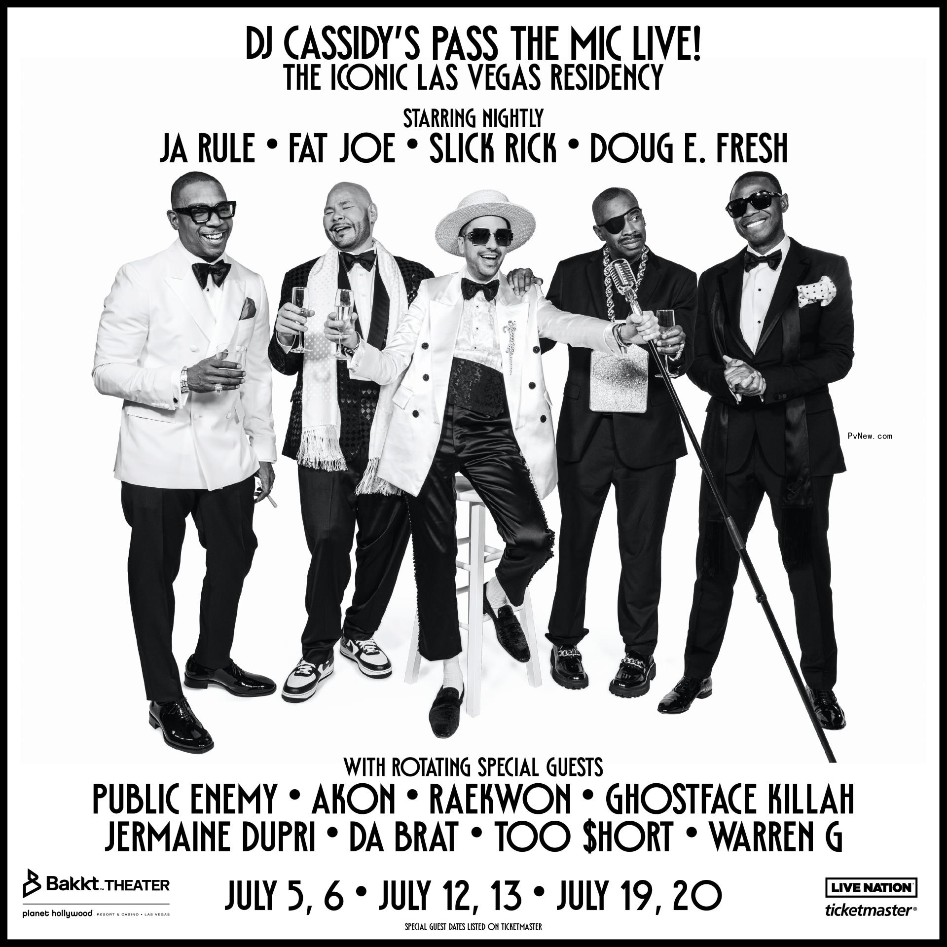 DJ Cassidy Reveals Hip-Hop Guest Stars for ‘Pass the Mic’ Vegas Residency: Public Enemy, Too $hort, Akon, Ghostface Killah and More