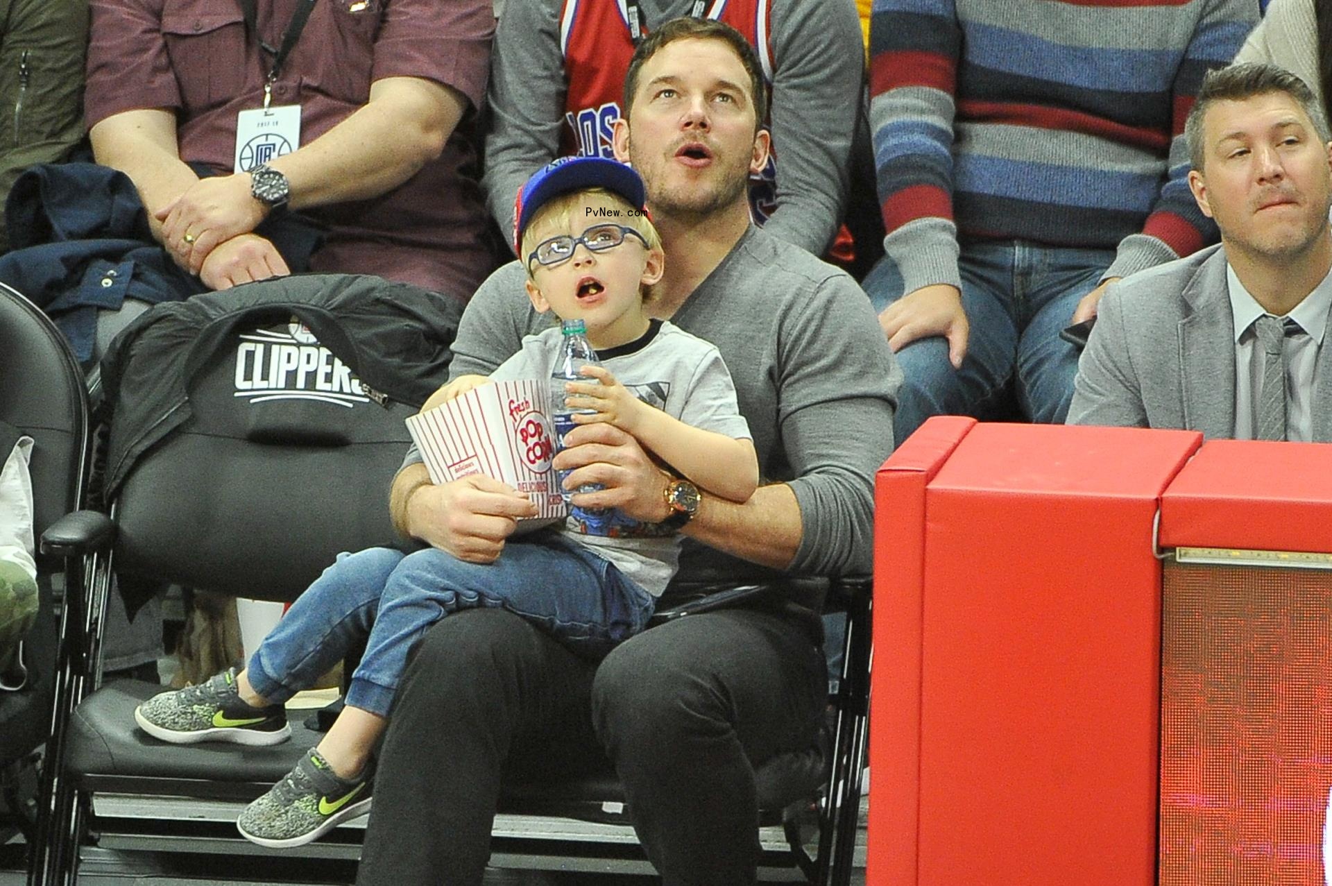 Chris Pratt with son Jack in 2017. 