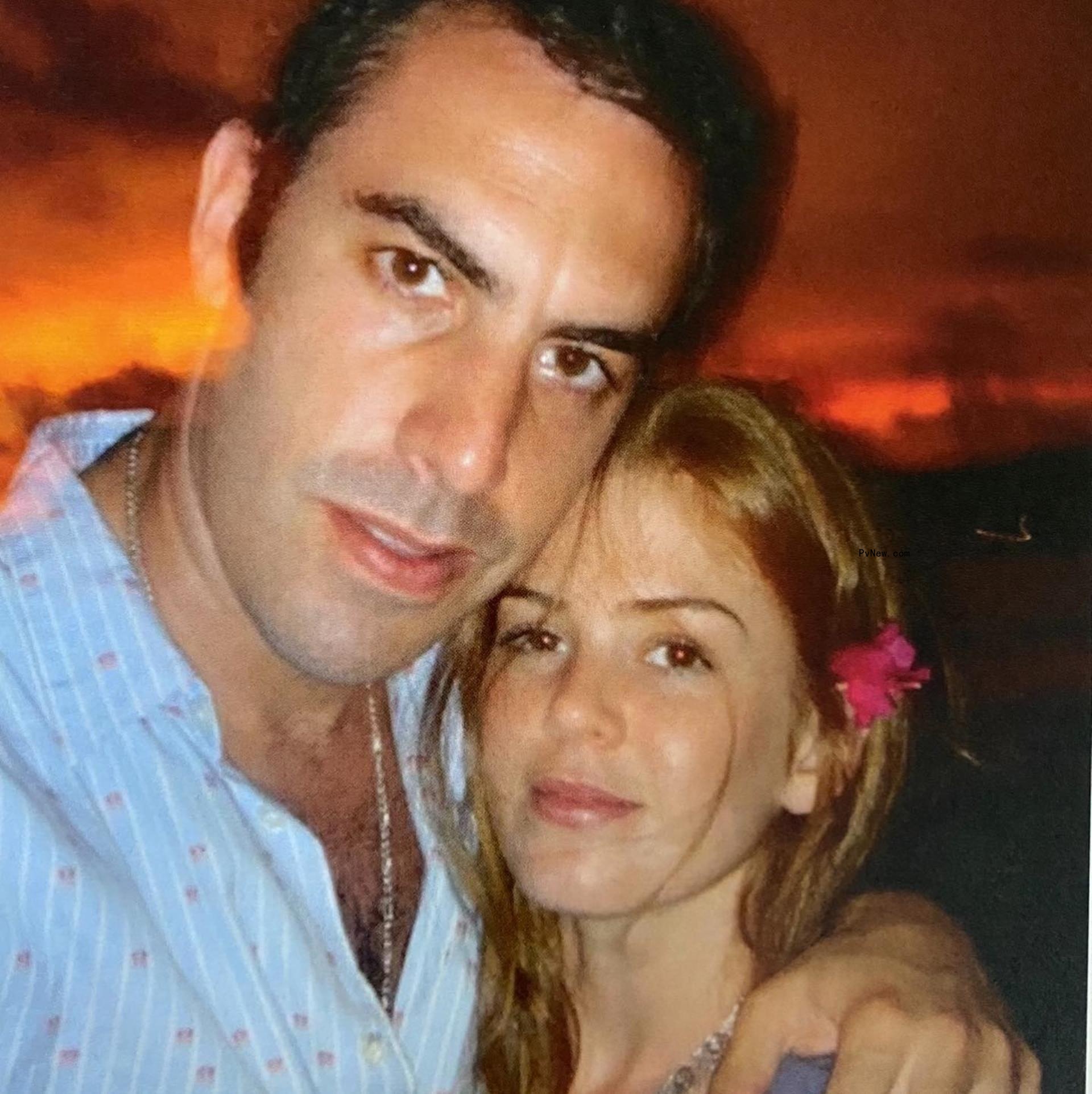 Isla Fisher and Sacha Baron Cohen in a throwback photo.