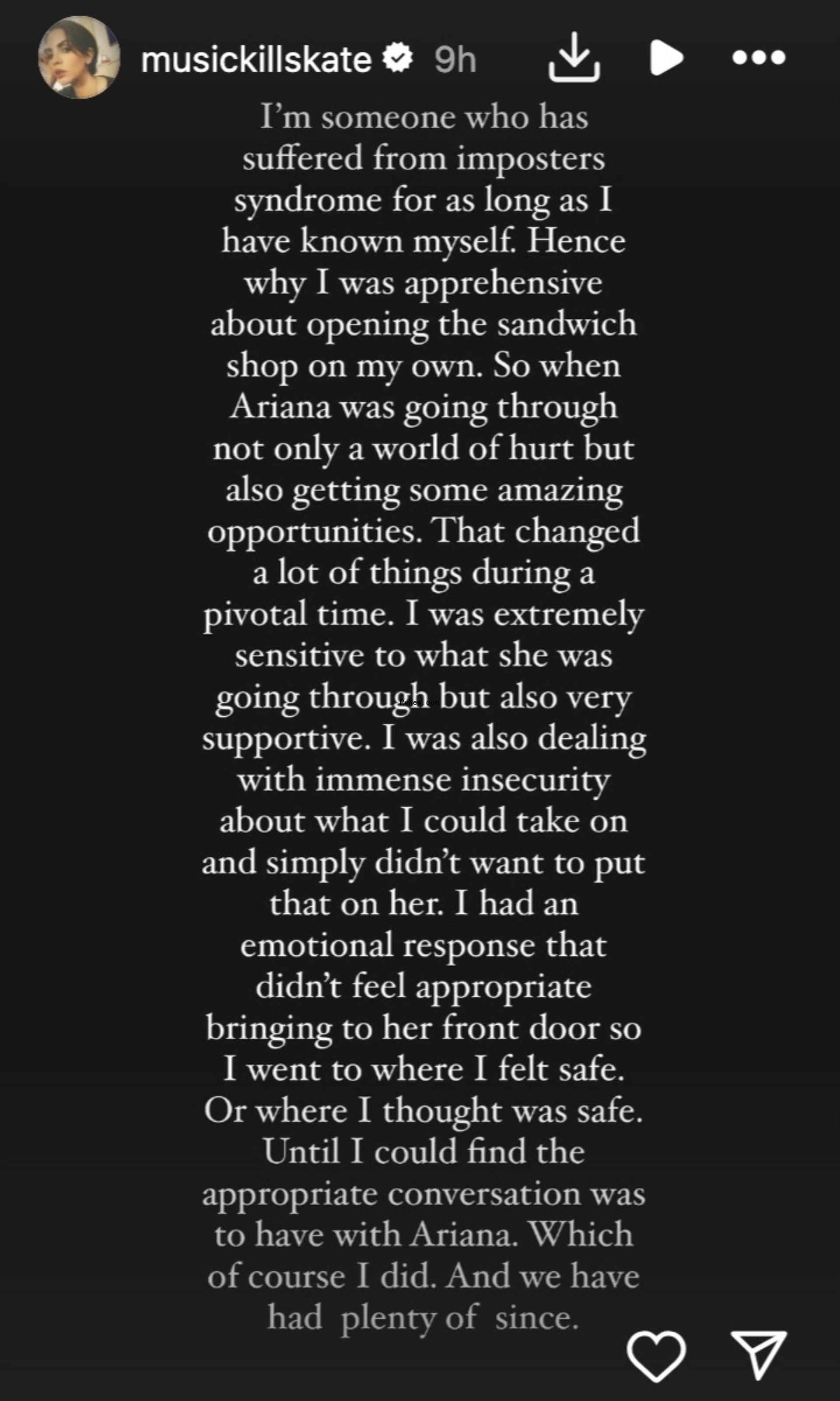 Katie Maloney's Instagram Story statement