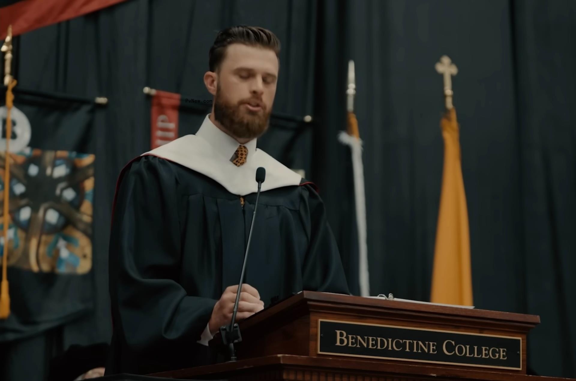 Harrison Butker during his graduation speech.
