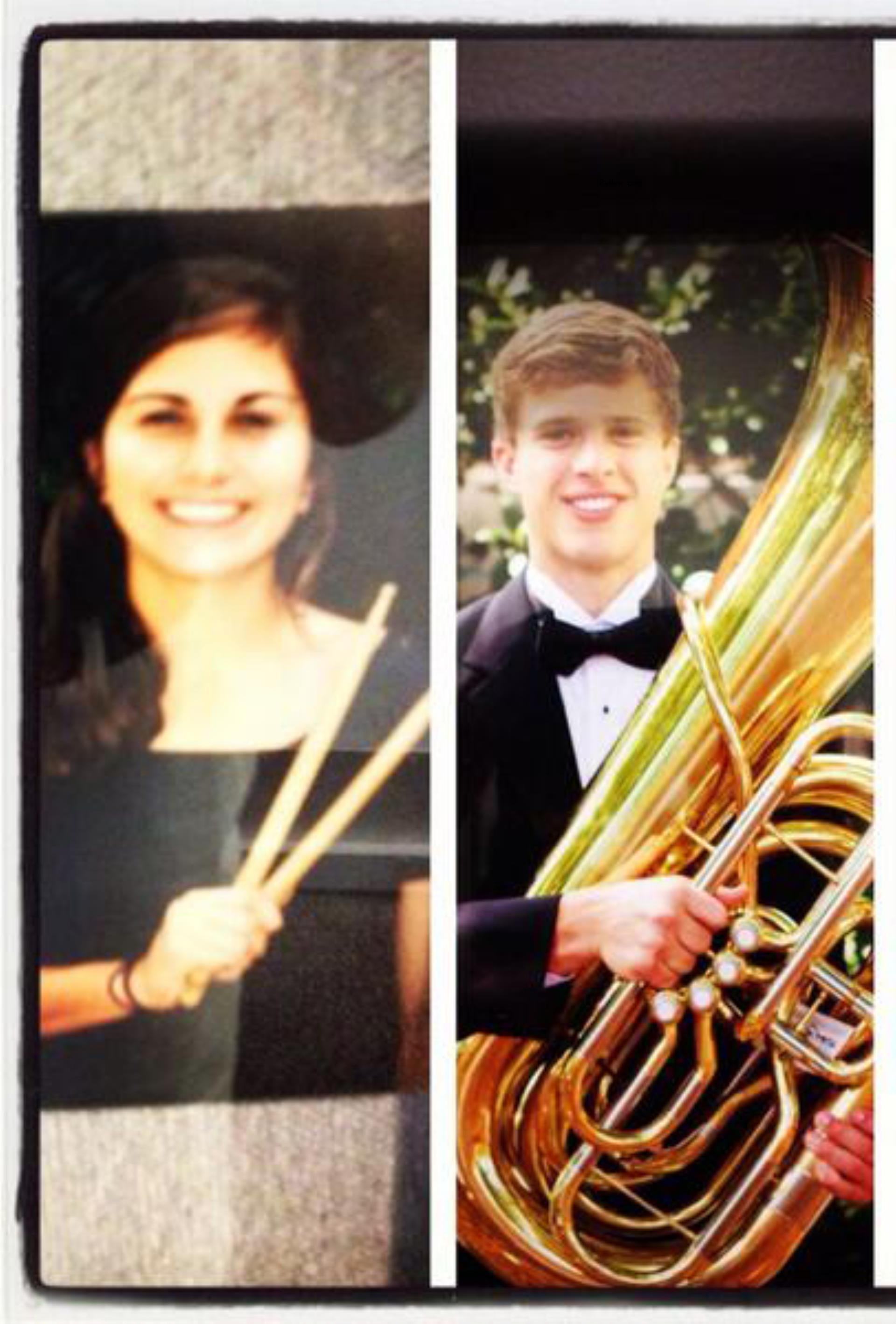 Isabelle Butker and Harrison Butker at band camp.