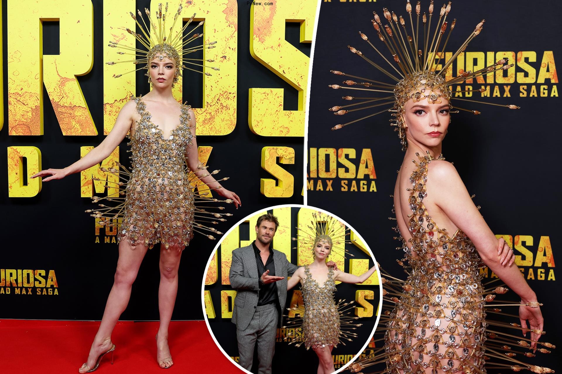 Anya Taylor-Joy wearing an arrow dress at the