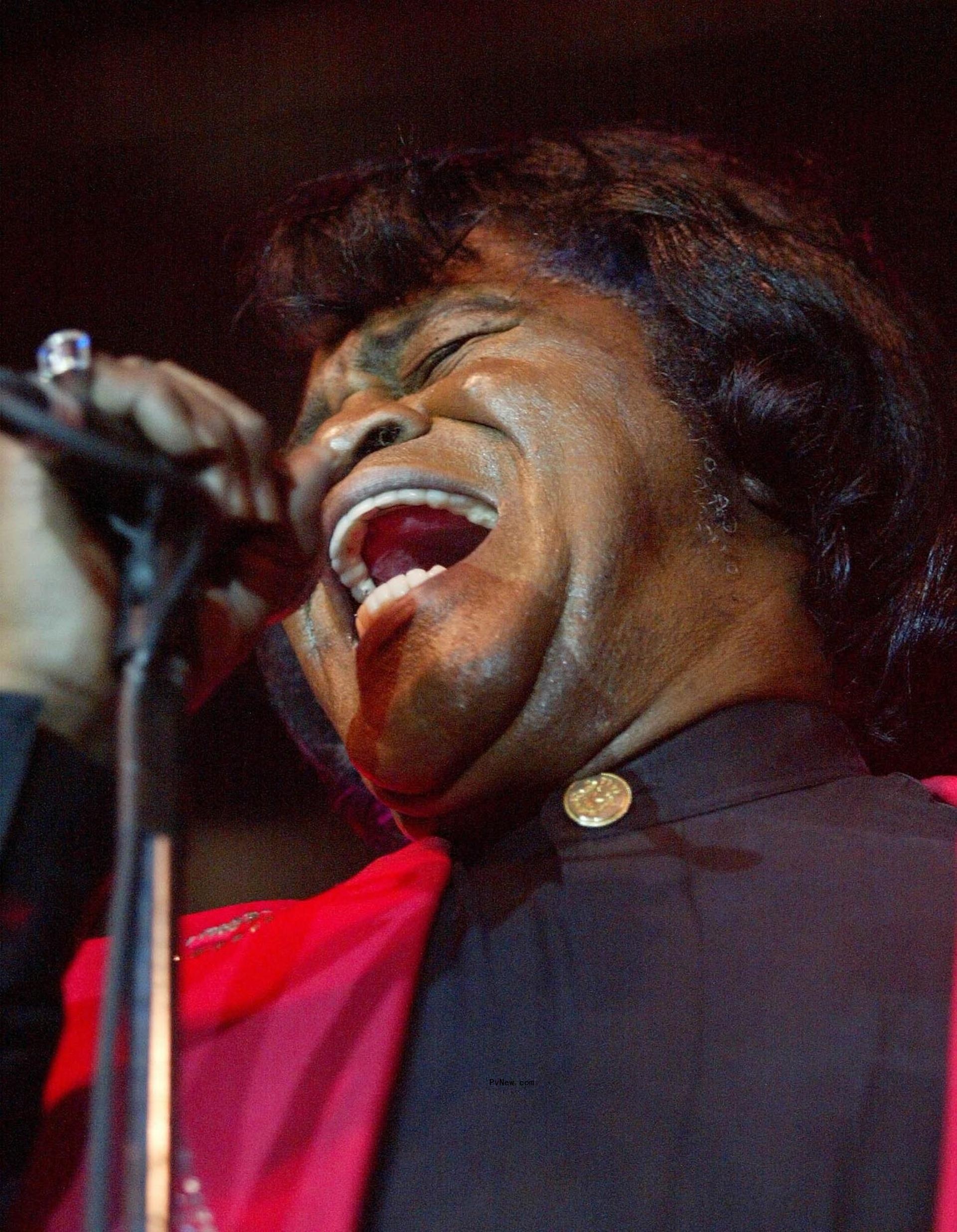 James Brown performing.