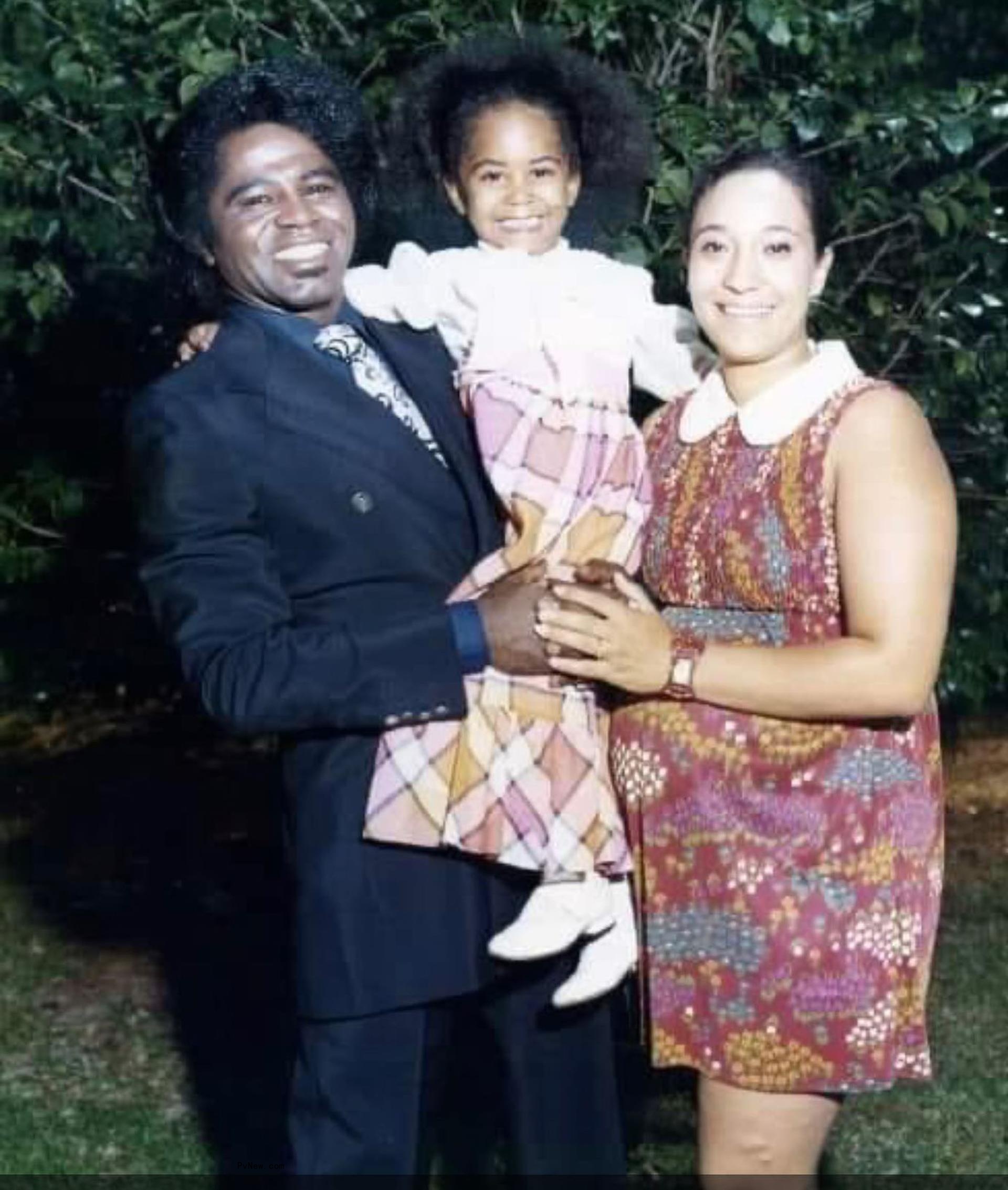 Deanna Brown with James Brown and Deidre Jenkins in 1972.