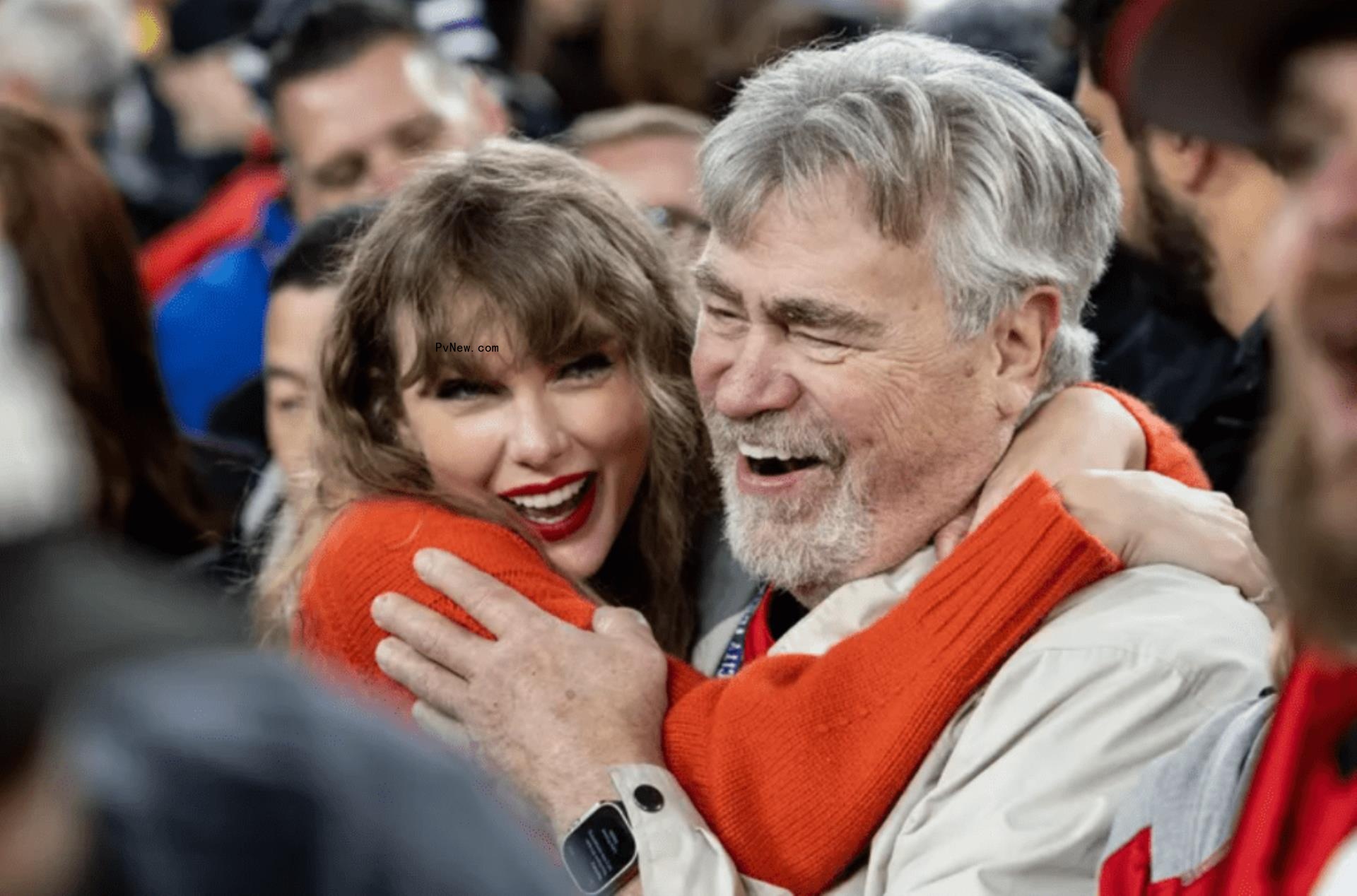 Ed Kelce and Taylor Swift hug