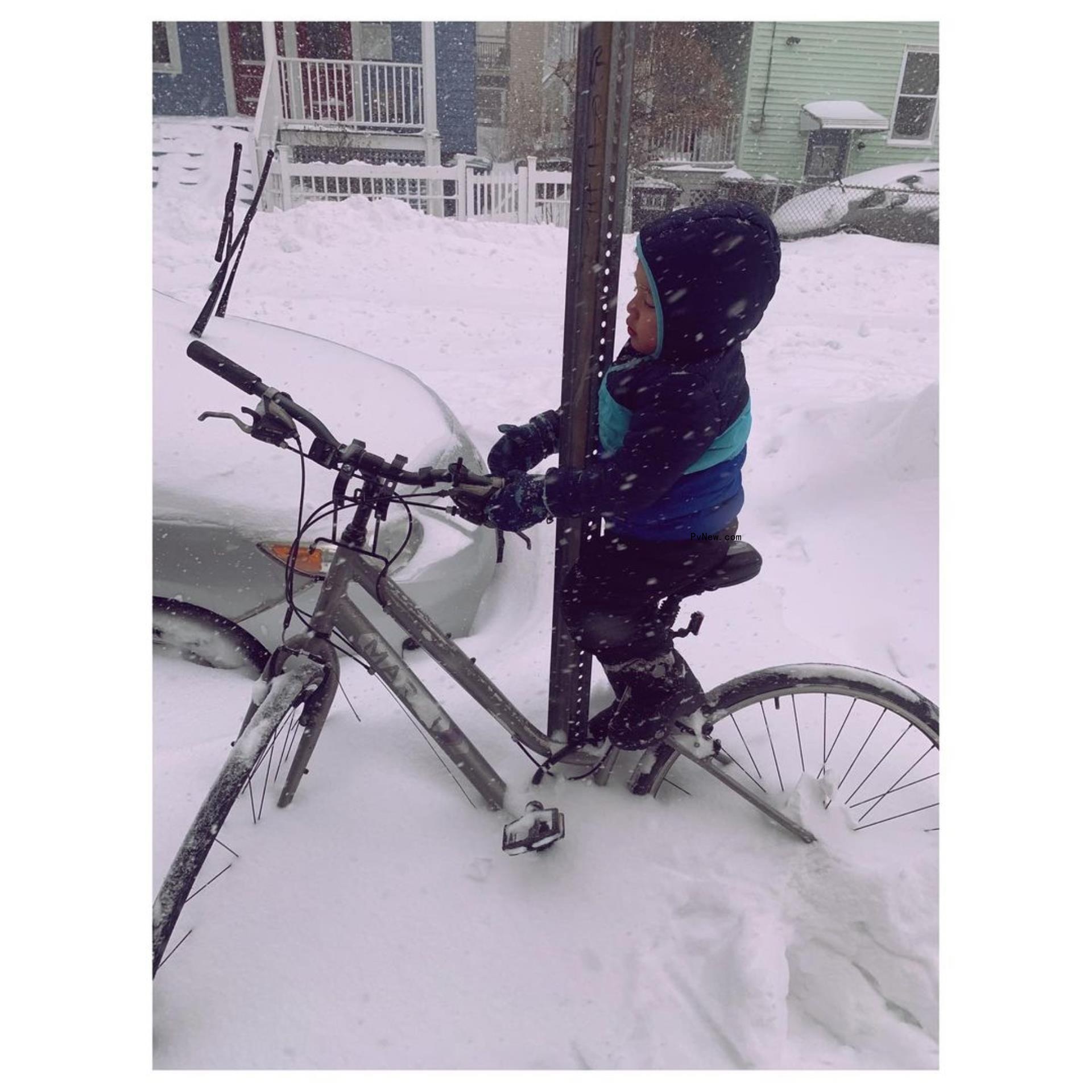 Bridgit Mendler son in the snow