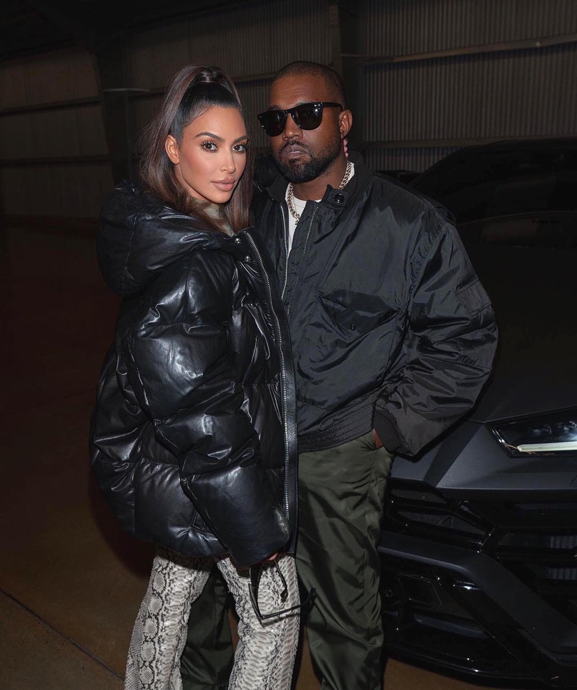 Kanye West and Kim Kardashian.