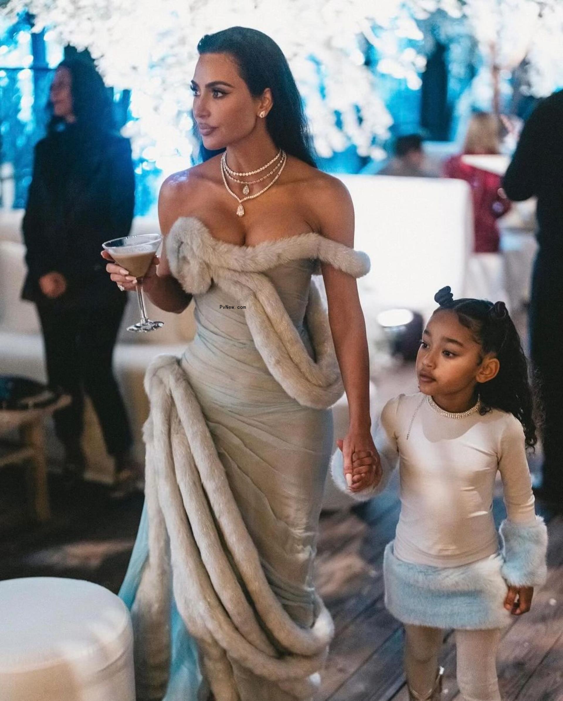 Kim Kardashian walking with Chicago West