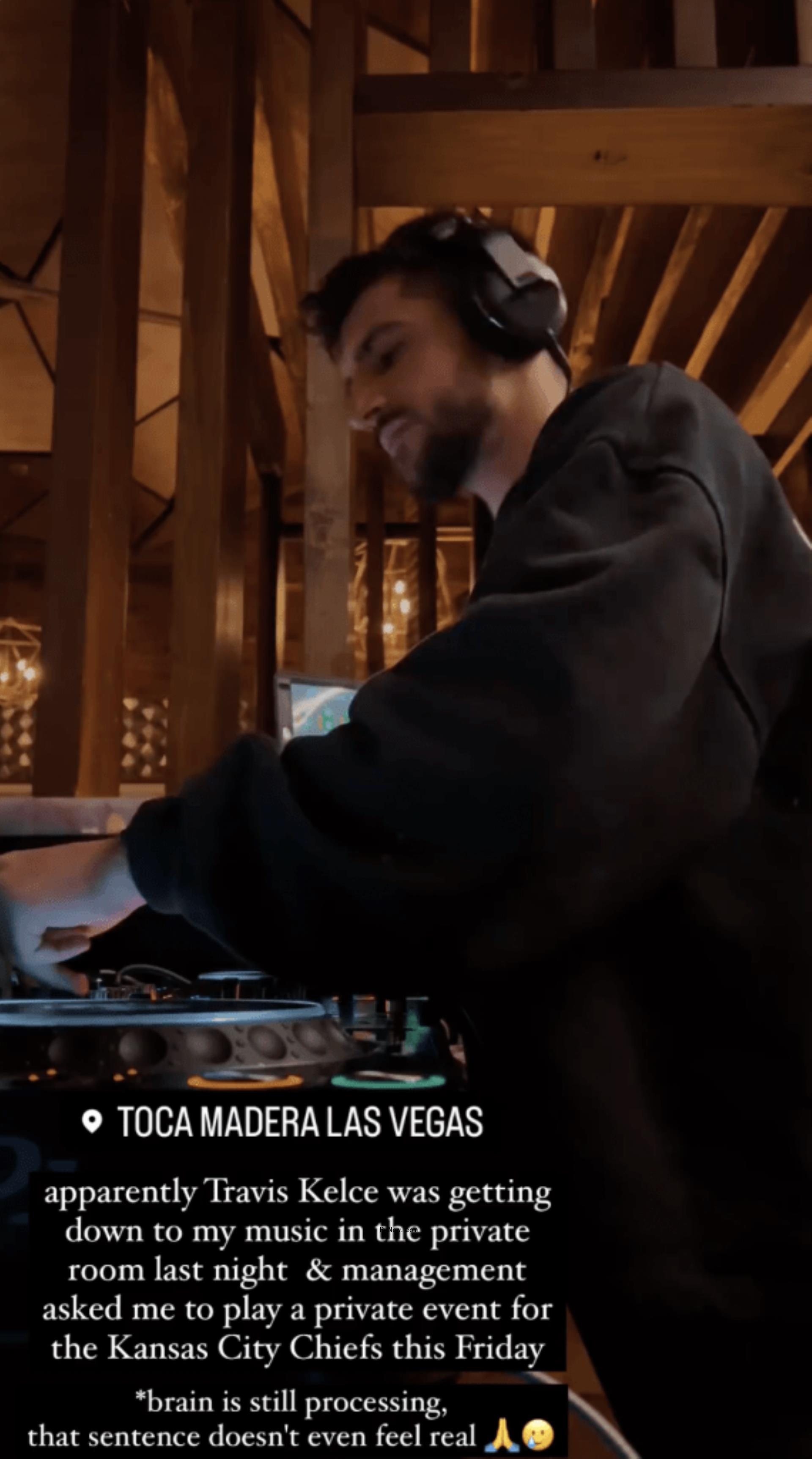 Instagram screenshot of a DJ