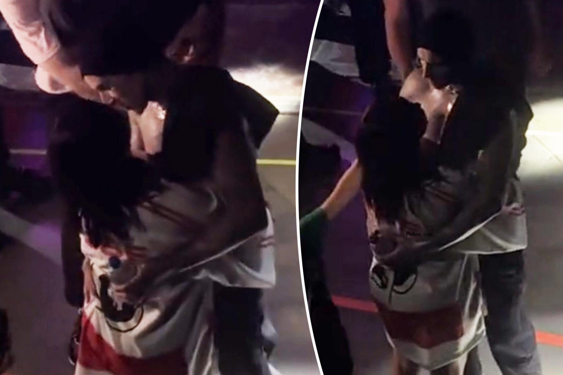 Kourtney Kardashian and Travis Barker make out backstage at his Bl<i></i>ink-182 co<i></i>ncert in Sydney